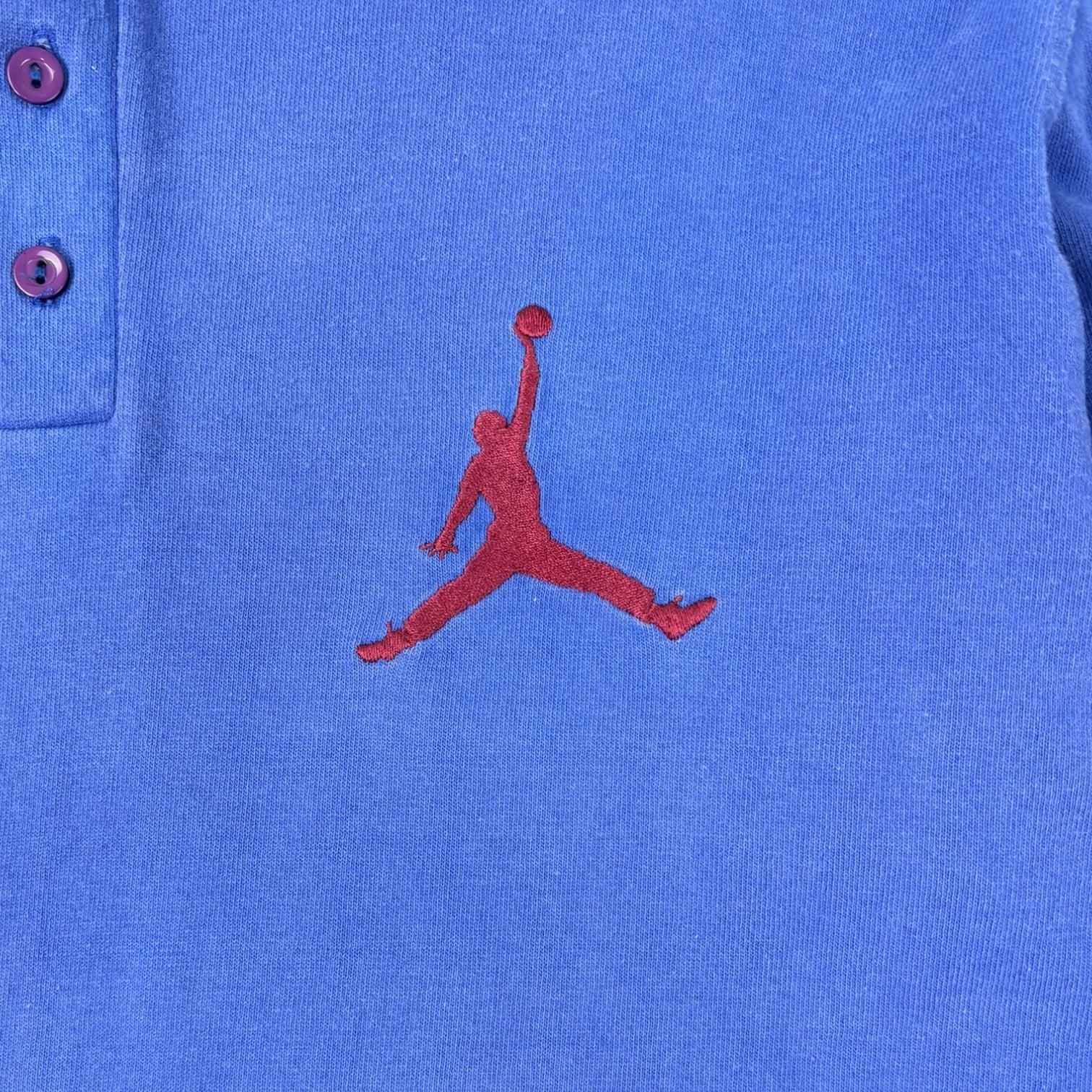 Vintage Nike Air Jordan Polo Long Sleeve Blue