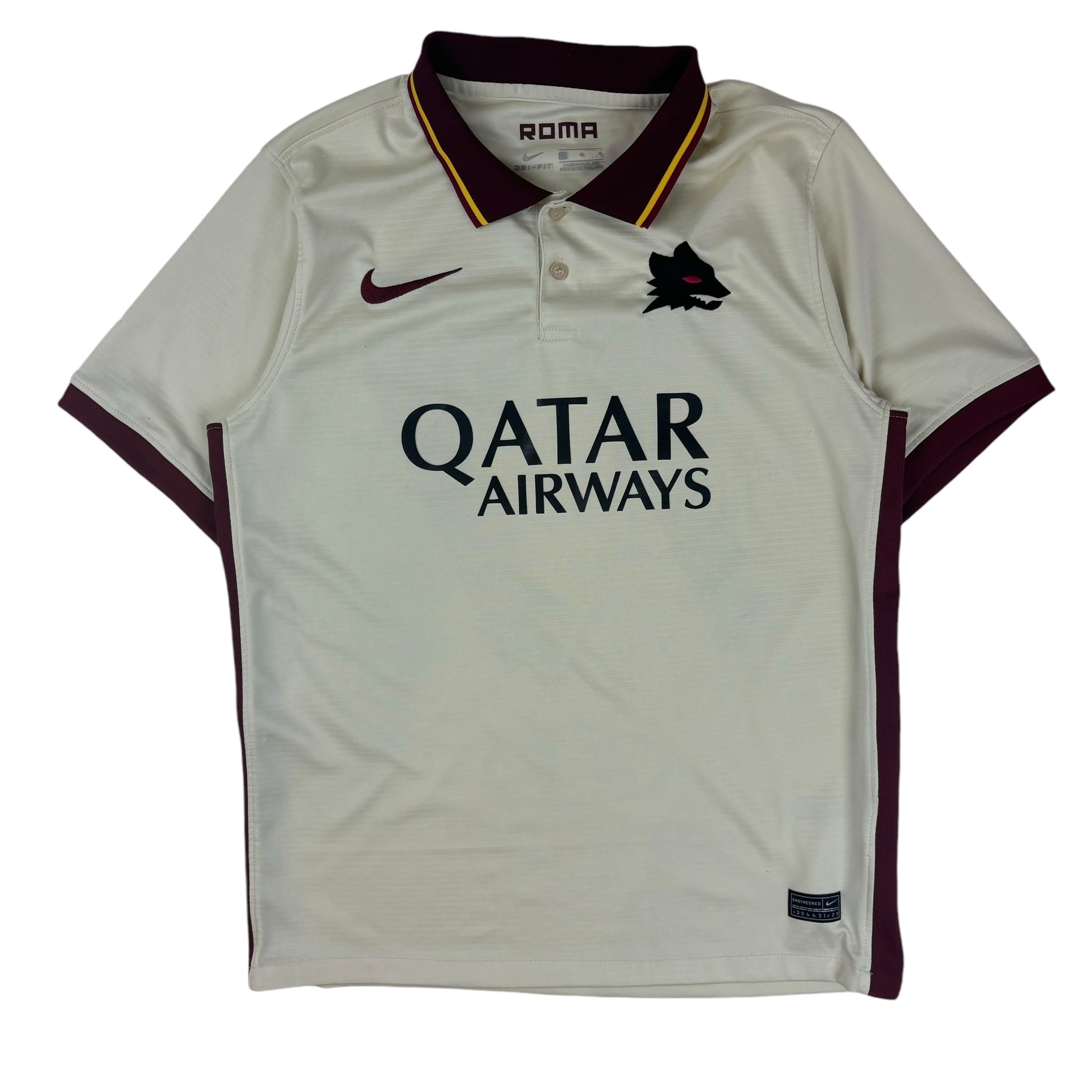 Vintage AS Roma Away Soccer Jersey Cream