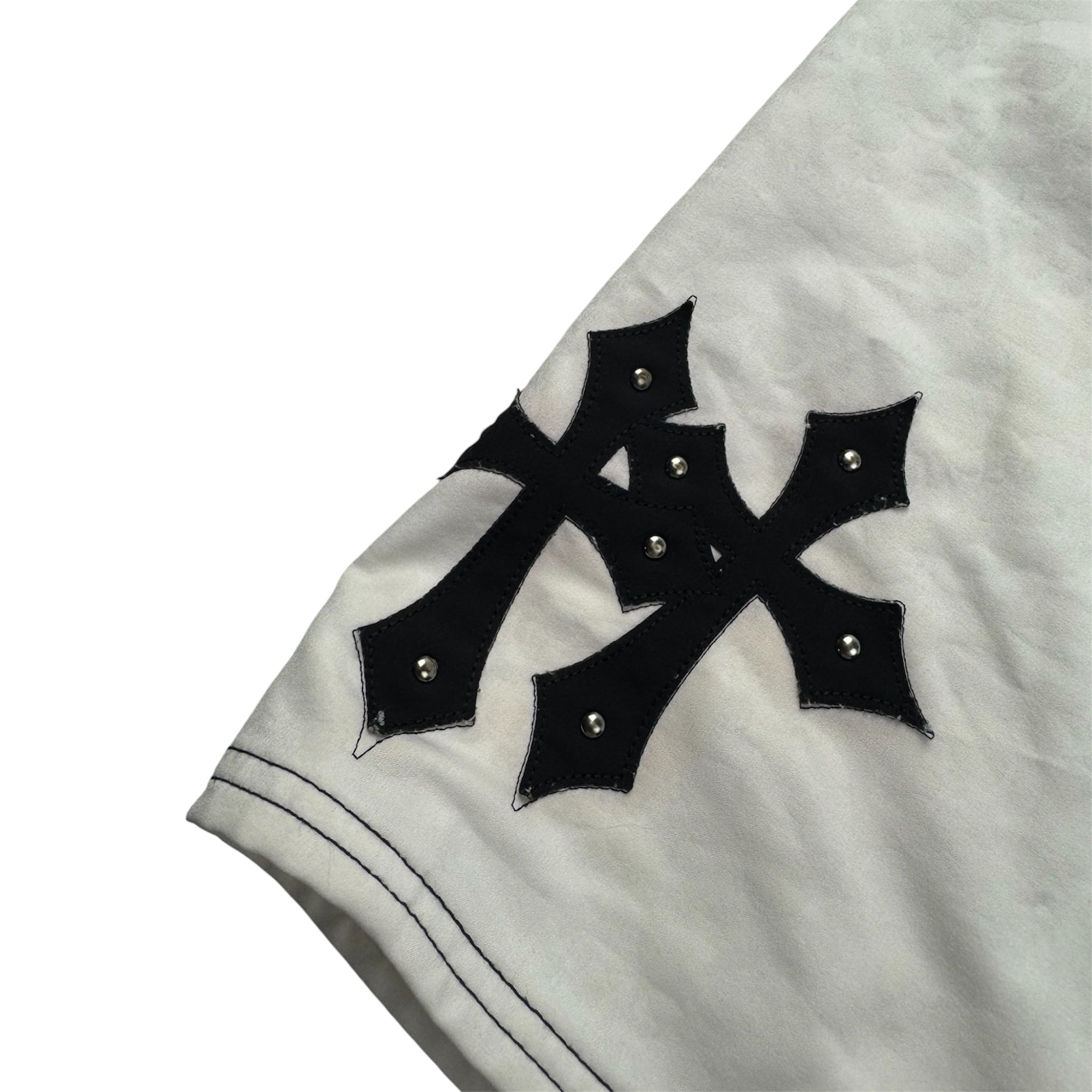 Vintage Y2K Affliction Cross Skeleton Board Shorts