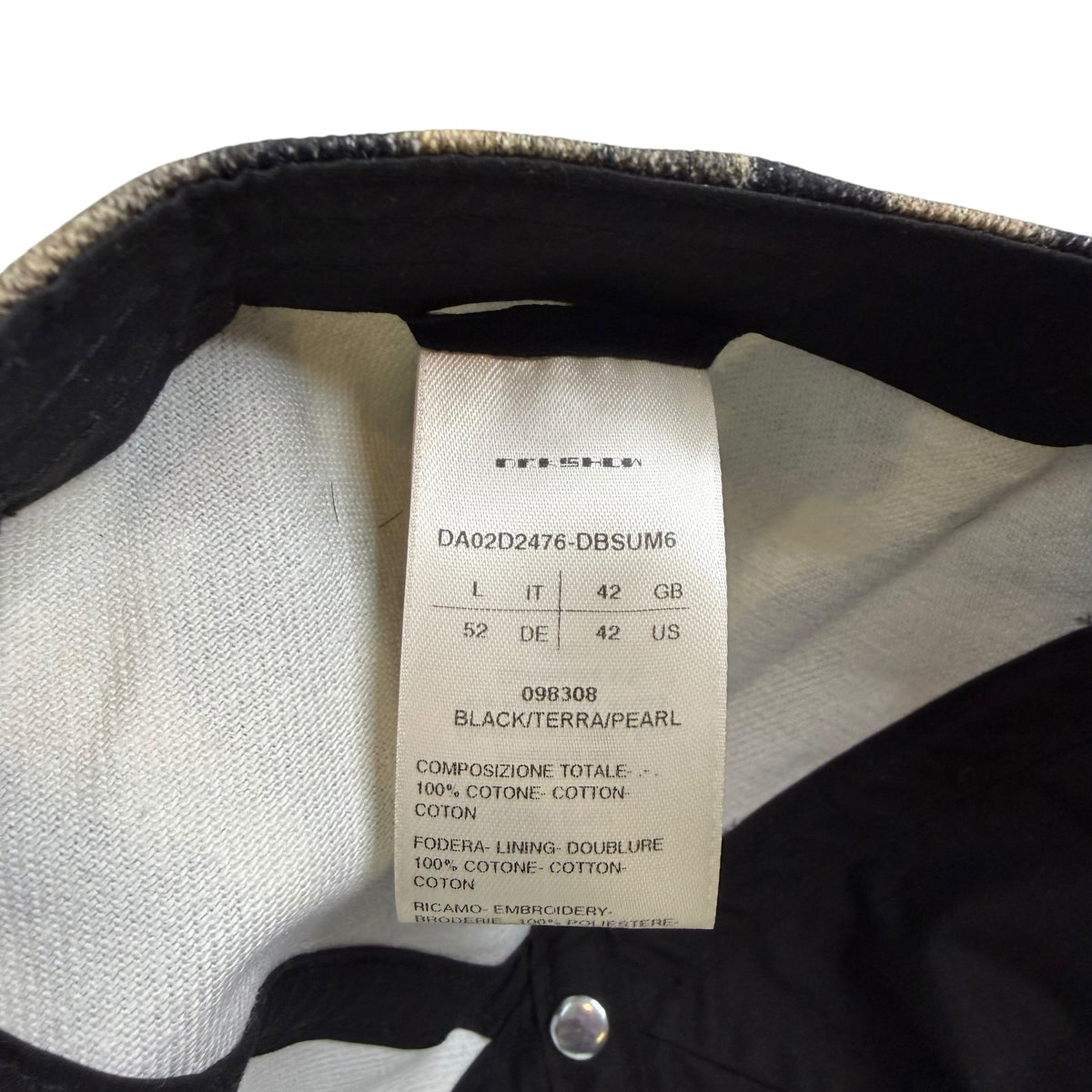 Rick Owens DRKSHDW X Less 17 Porterville Baseball Cap Sun/Black