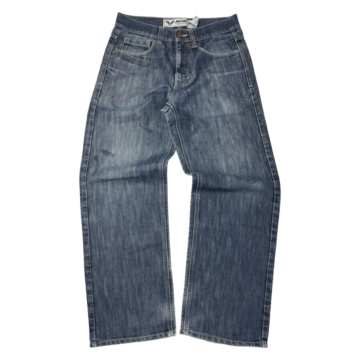 Vintage Y2K Avirex Embroidered Denim Bottoms Dark Navy