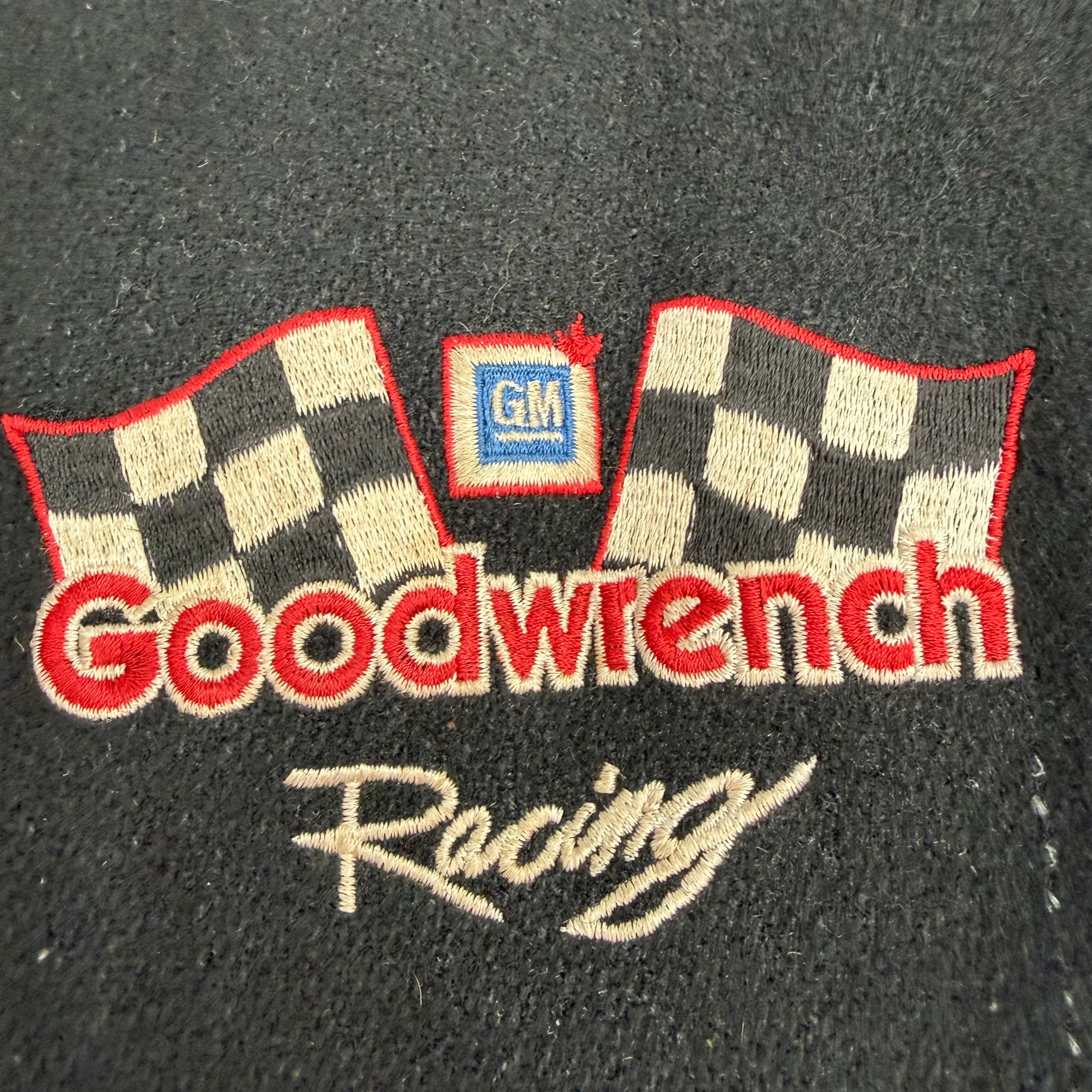 Vintage Goodwrench Racing Leather Sleeve Varsity Jacket Black
