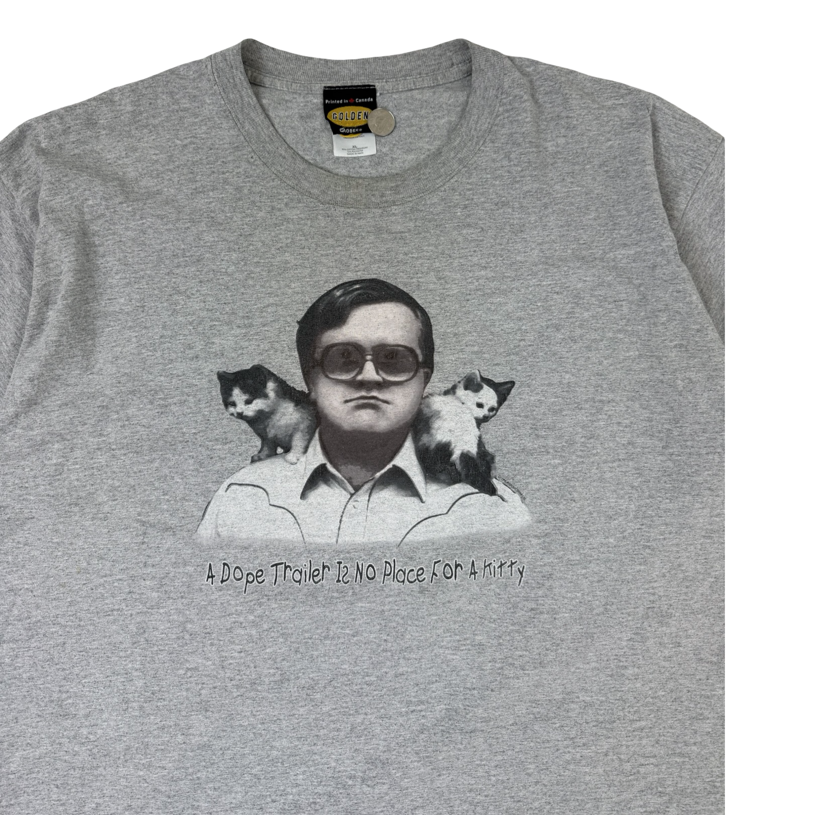 Vintage Trailer Park Boys A Dope Trailer Is No Place For A Kitty T-Shirt Grey