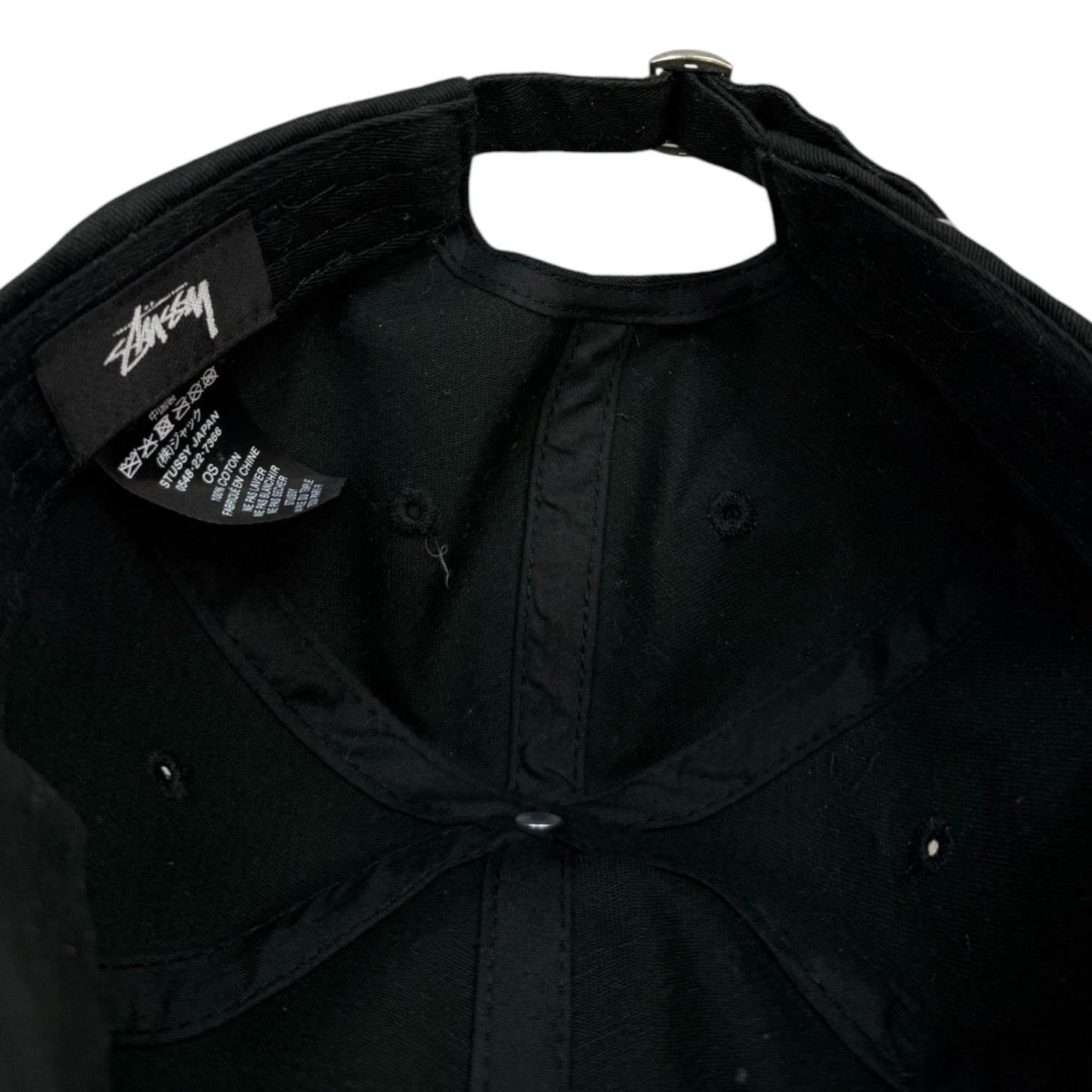 Stussy Stock Logo Strapback Hat Black