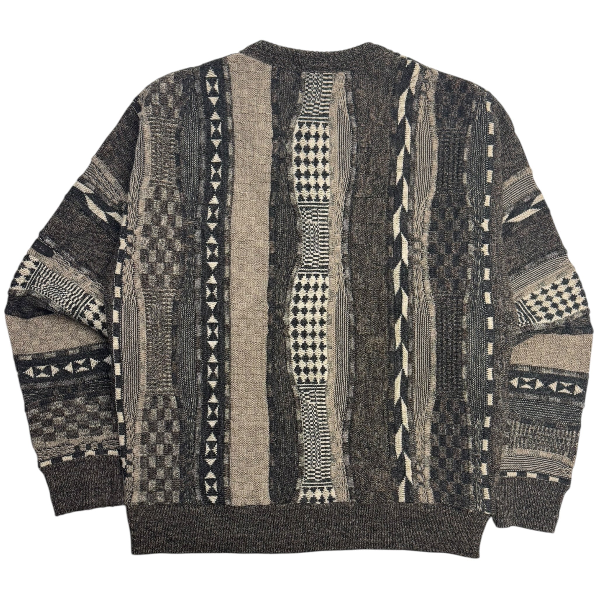 Vintage Checkerboard/Abstract Patterned 3D Knit