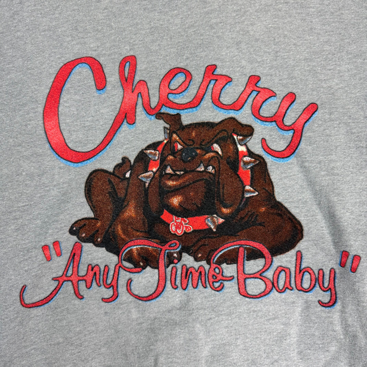 (W) Cherry LA “Anytime Baby” Zip Up Hoodie Grey