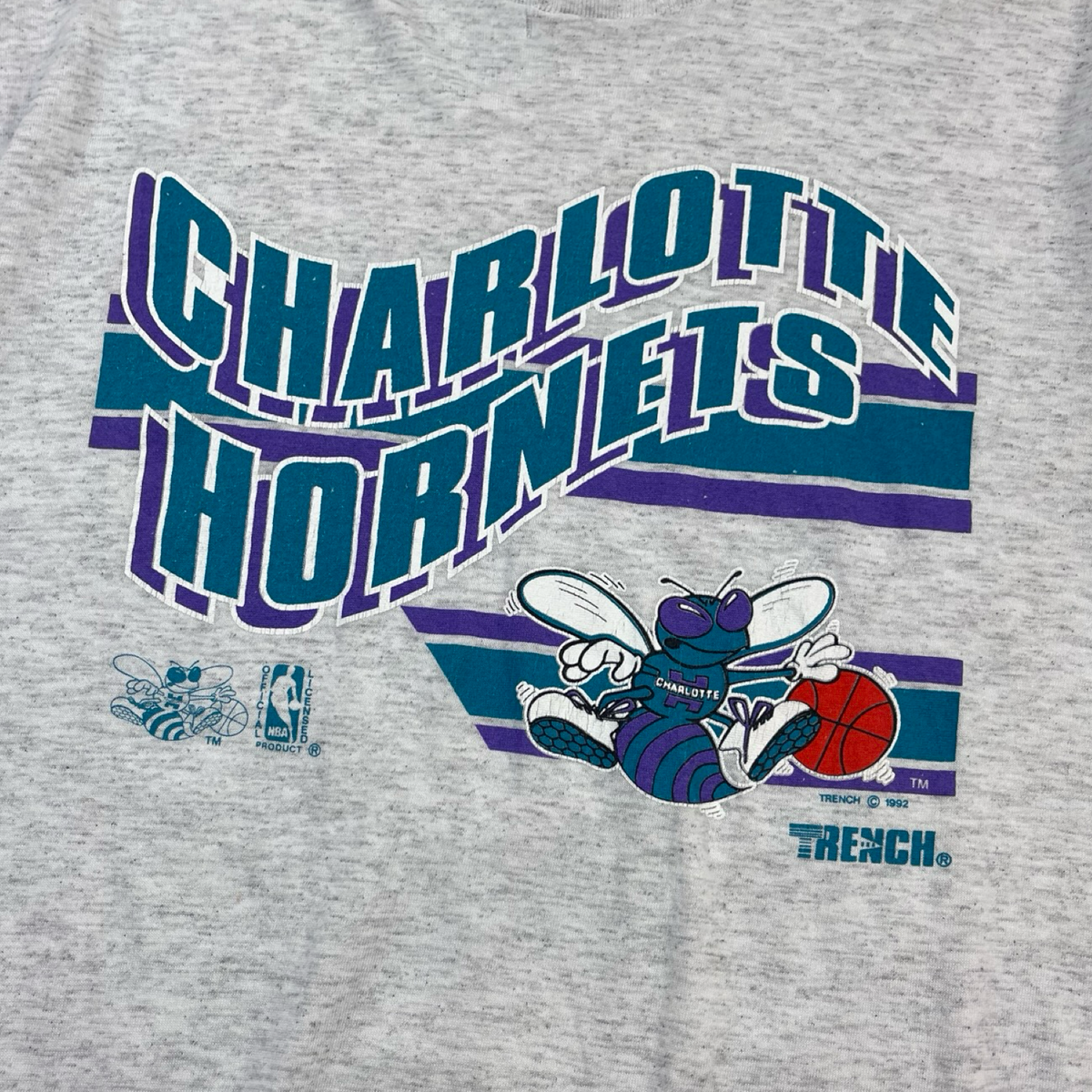 1992 Charlotte Hornets MLB T-Shirt Heather White