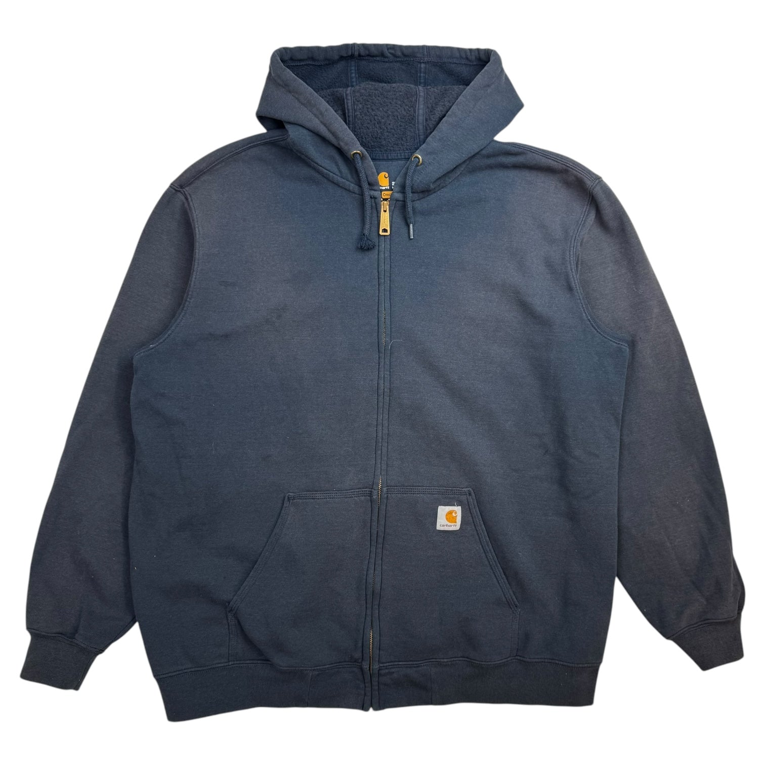 Vintage Carhartt Zip Up Hoodie Faded Navy Blue