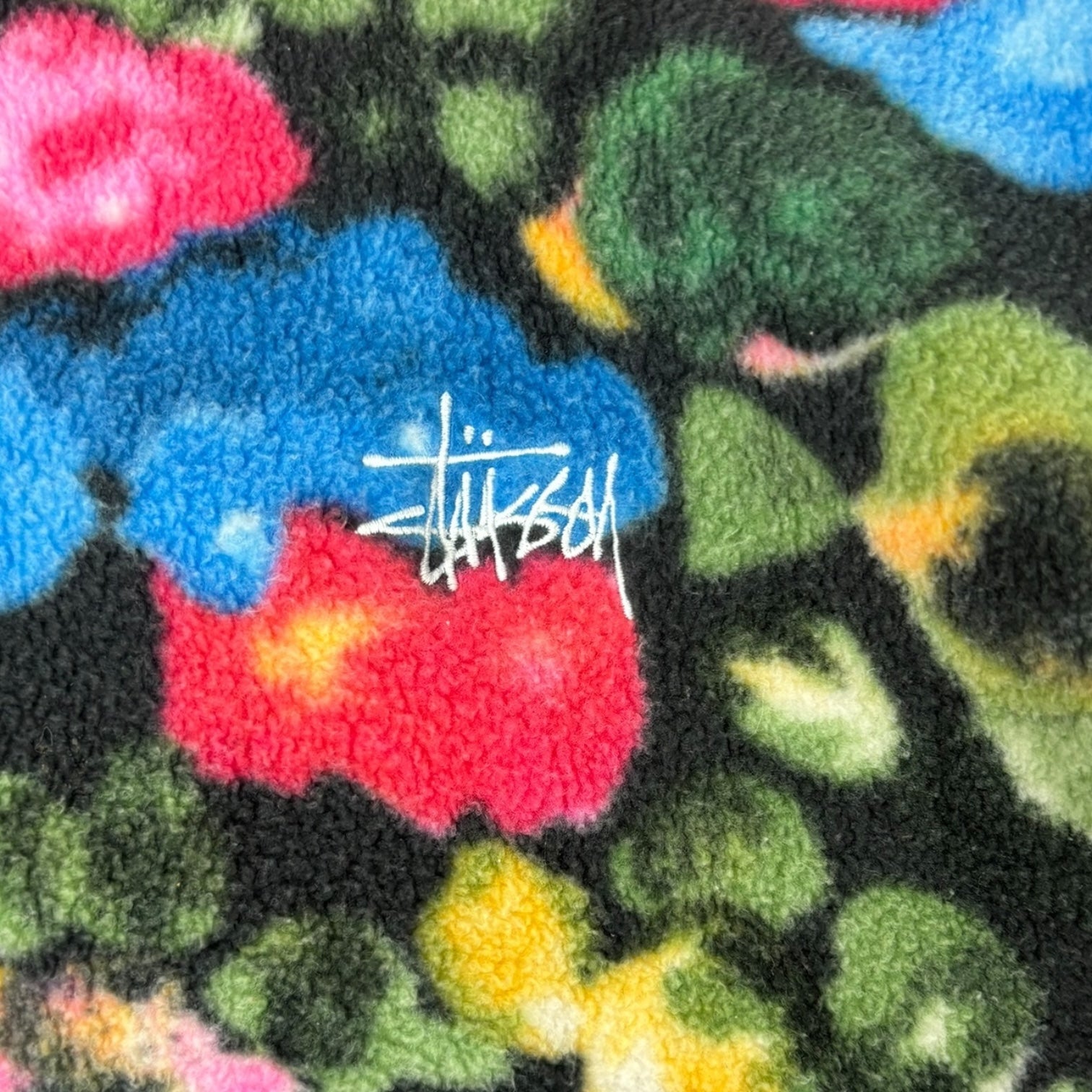 Stussy Floral Half-Zip Polar Fleece Sweater