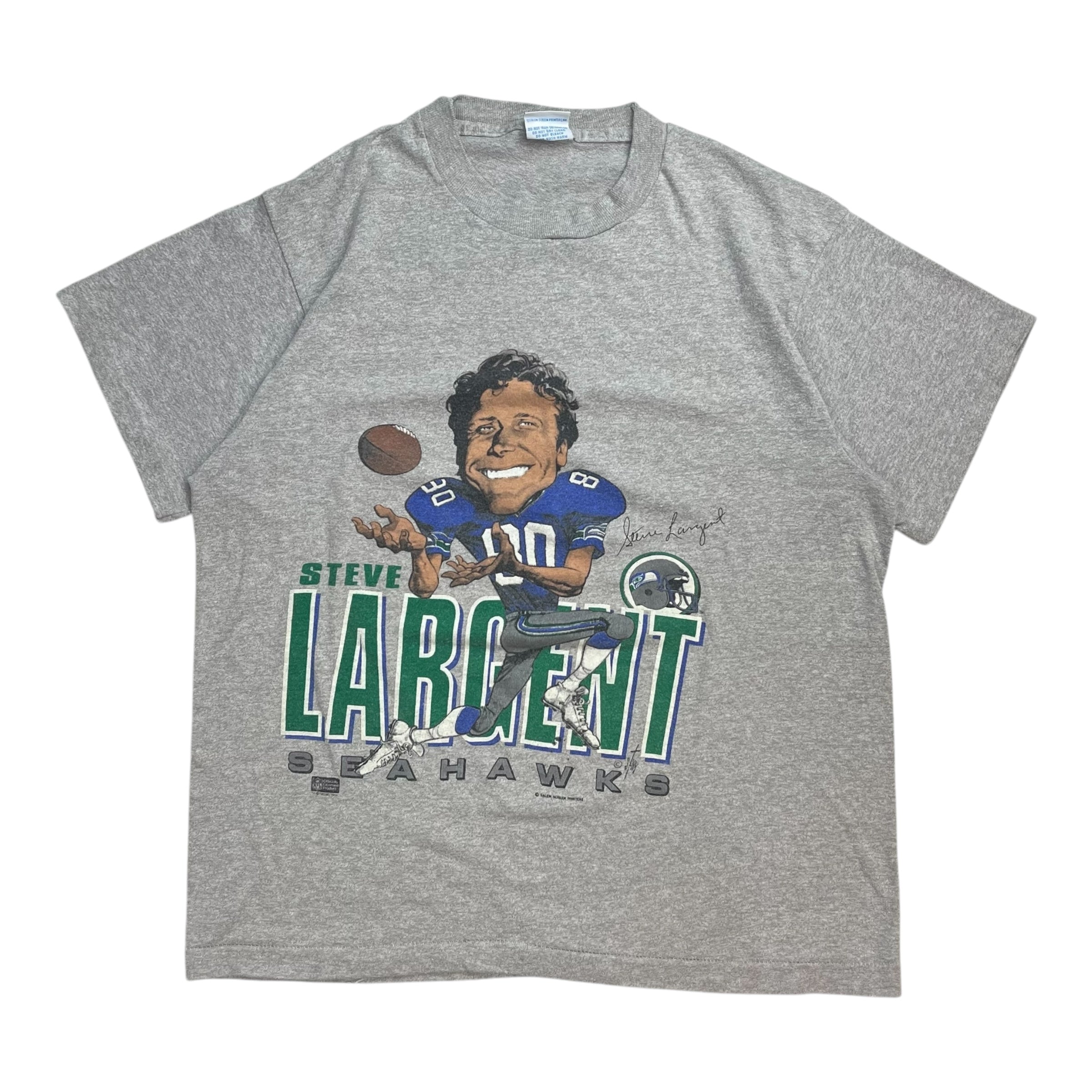 Vintage Seattle Seahawks Steve Largent Tee Grey