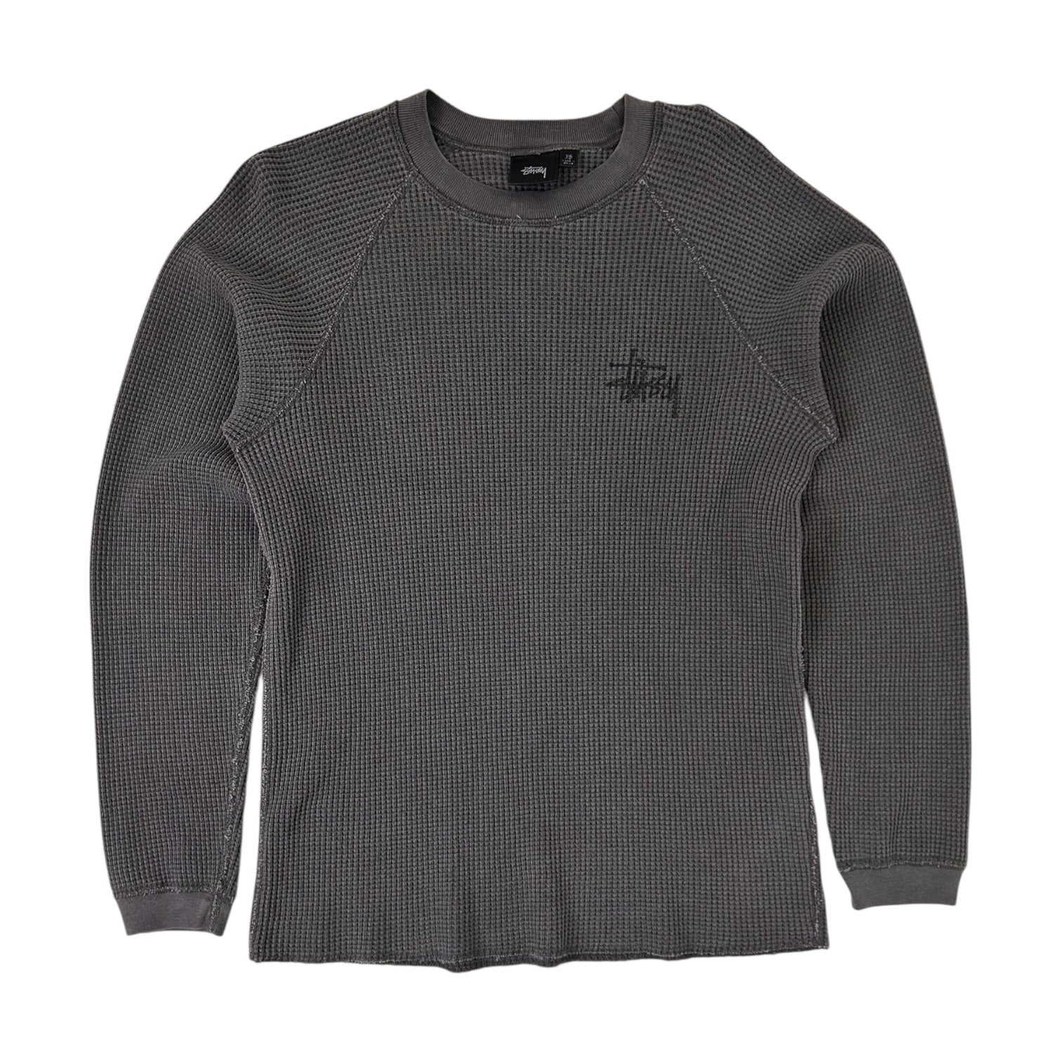 Stussy Raglan Thermal Long Sleeve Grey