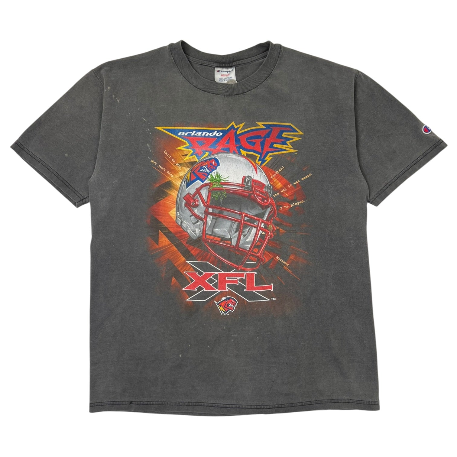 Vintage XFL Orlando Rage T-Shirt Grey