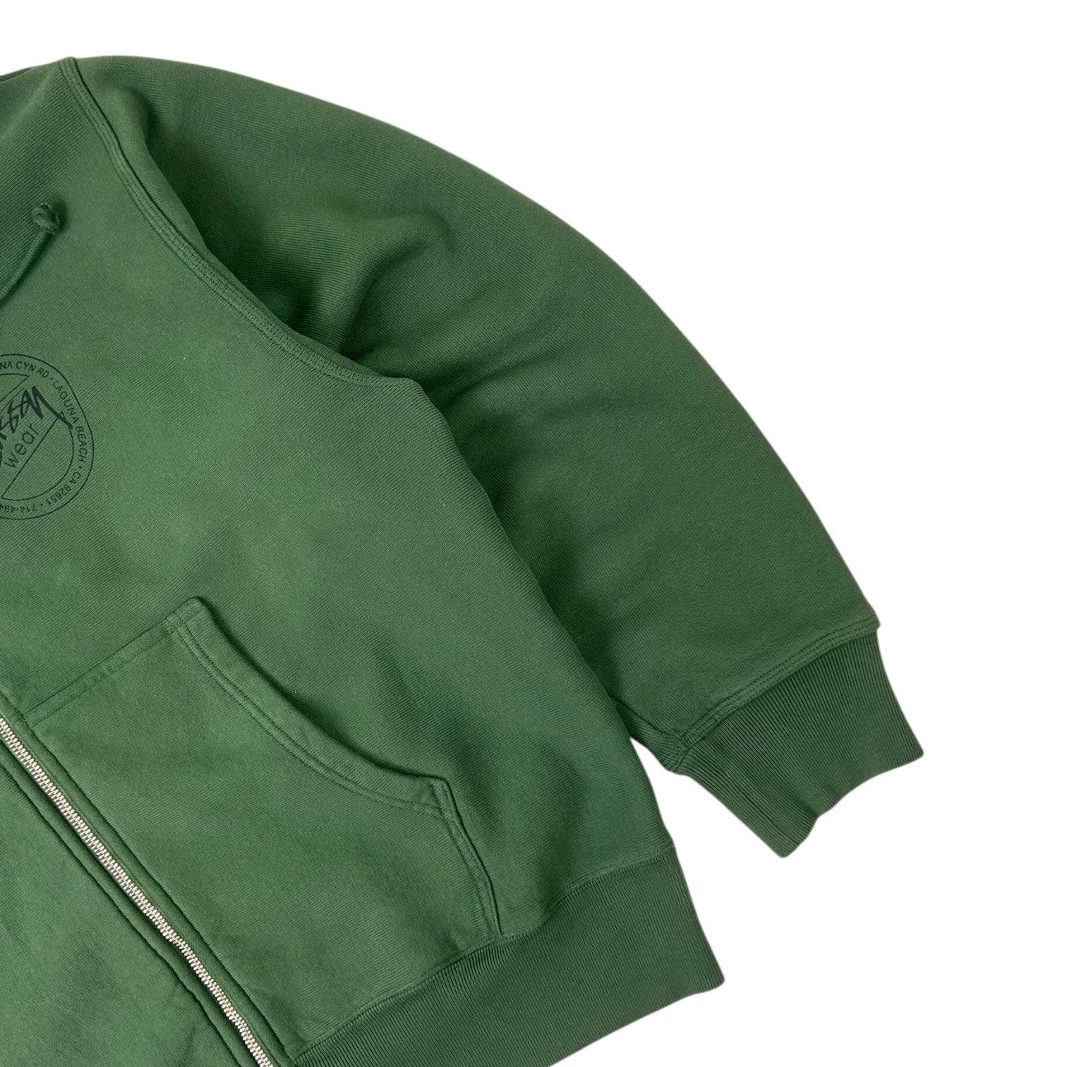 Stussy Wear Pig Dyed Zip Up Hoodie Green