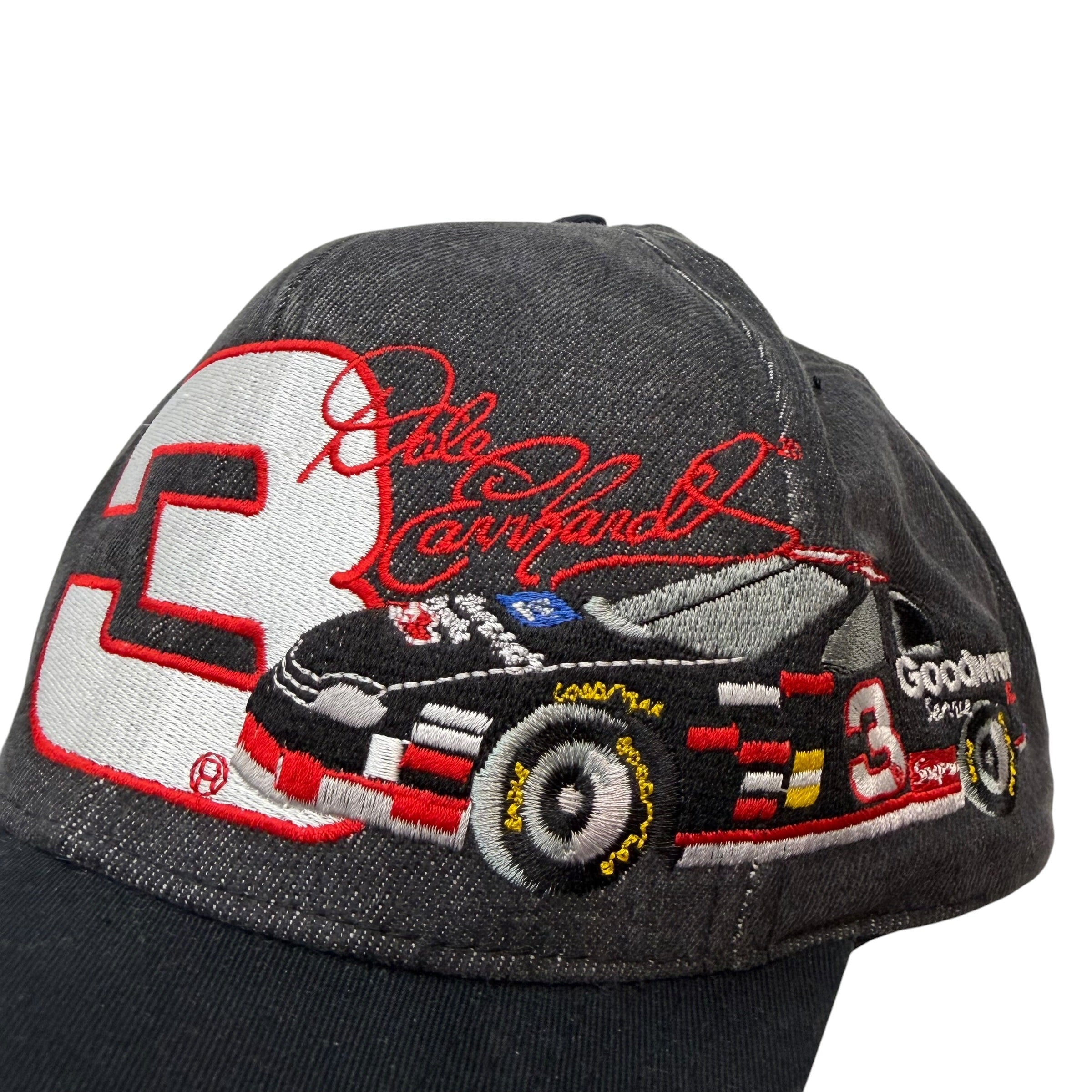 Vintage Chase Authentics Dale Earnhardt Jr. NASCAR Denim Embroidered Snapback Hat Black