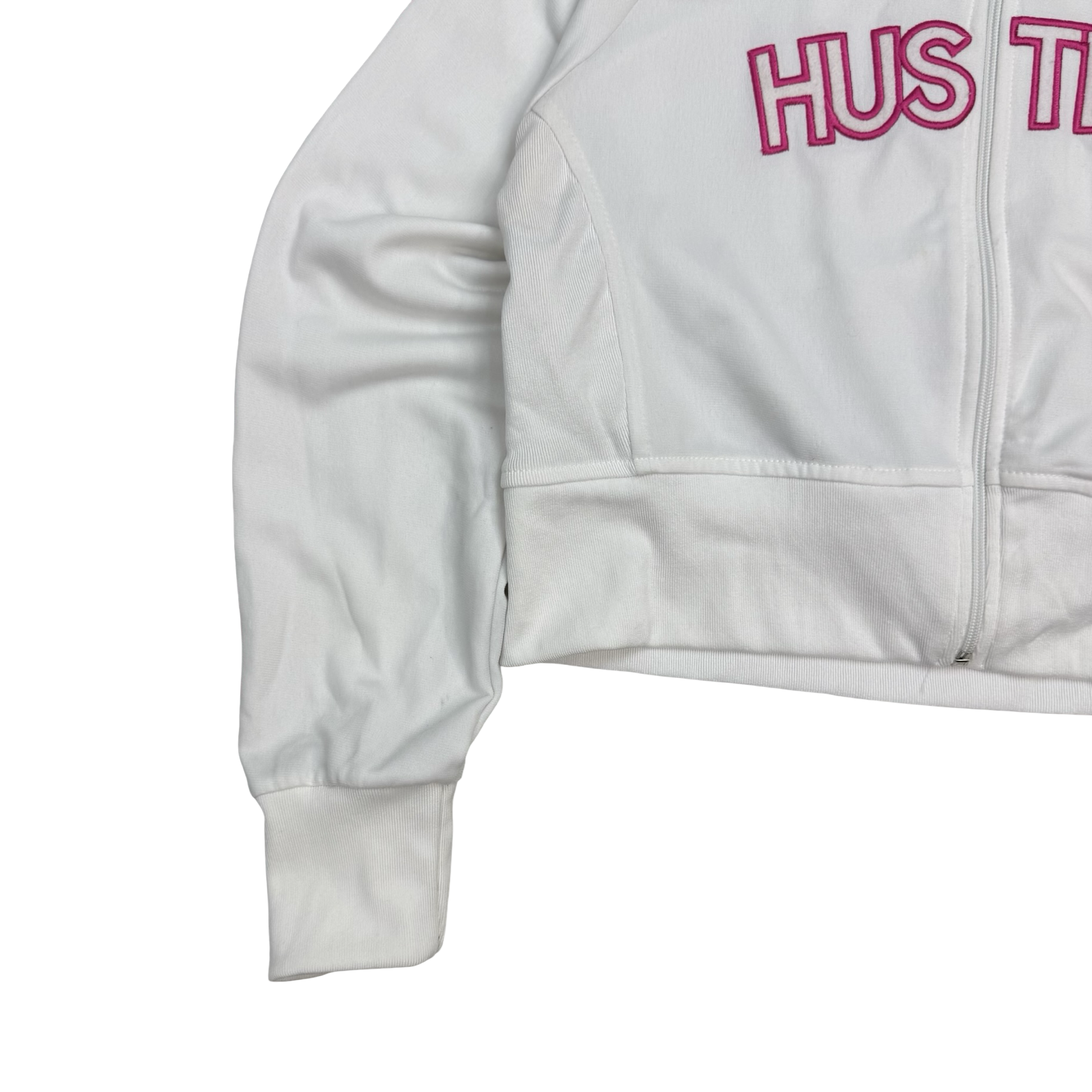 (W) Vintage Hustlers Cropped Track Jacket White/Pink