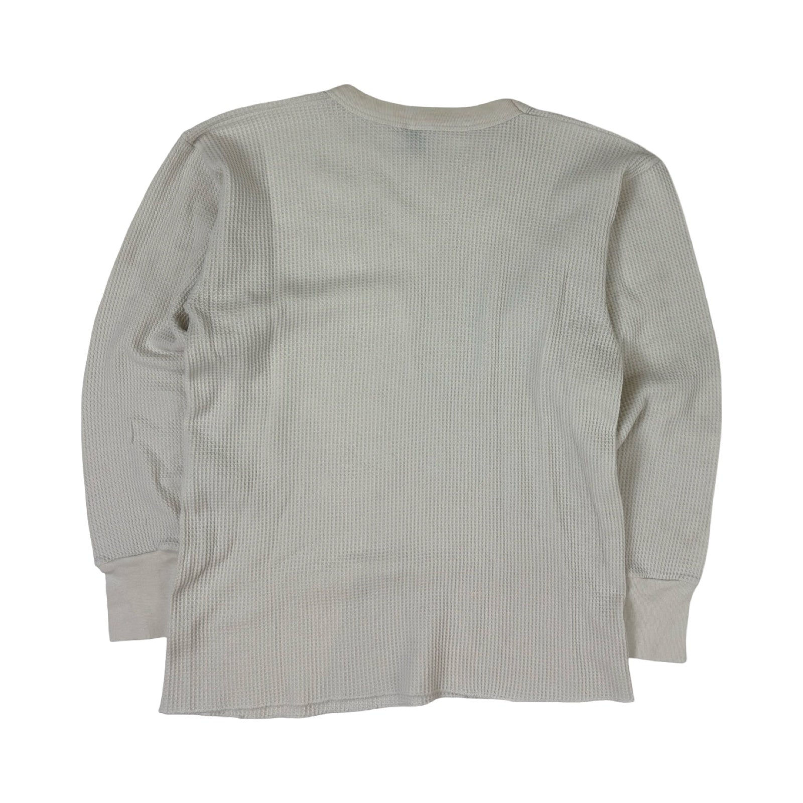 Vintage Hanes Waffle Knit Long Sleeve Thermal Shirt Cream
