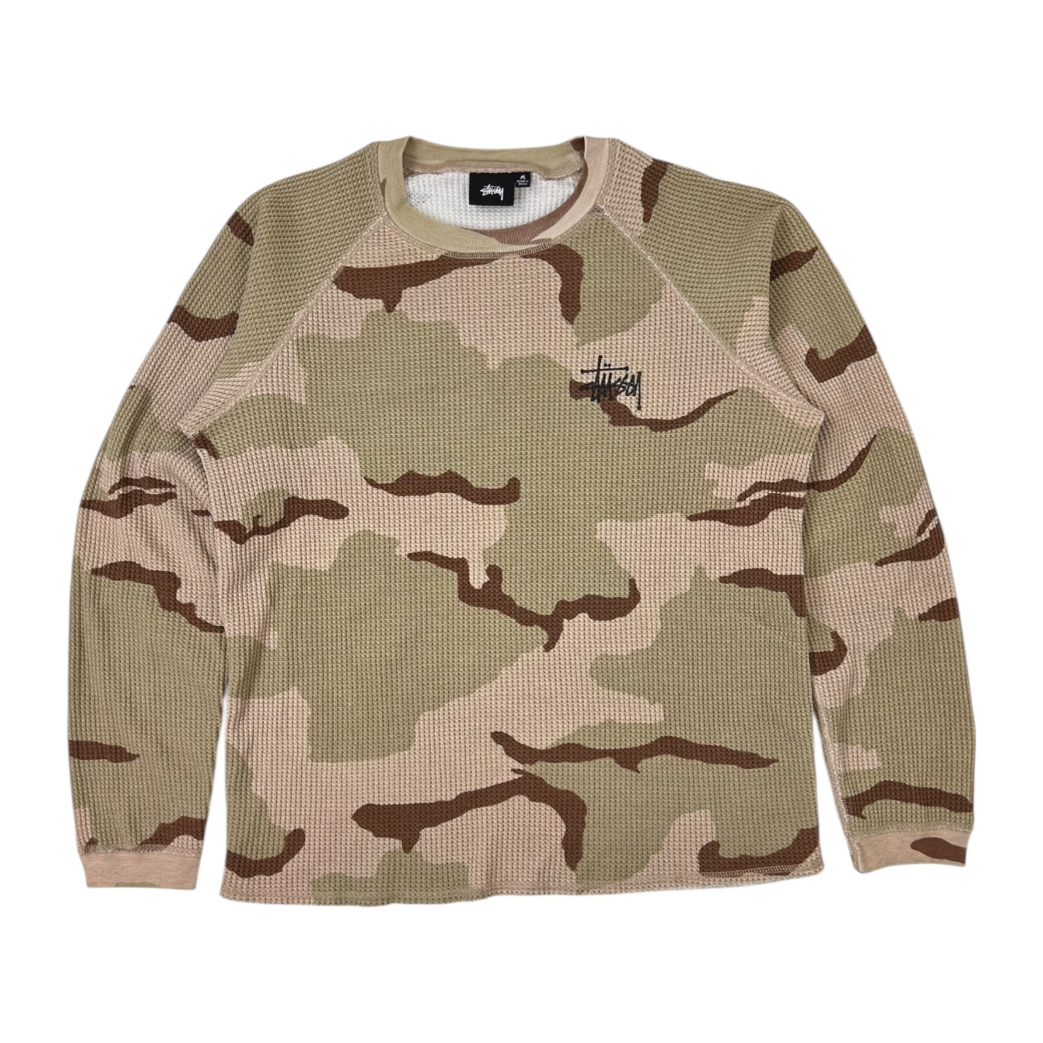 Stussy Raglan Basic Logo Thermal Sand Camo