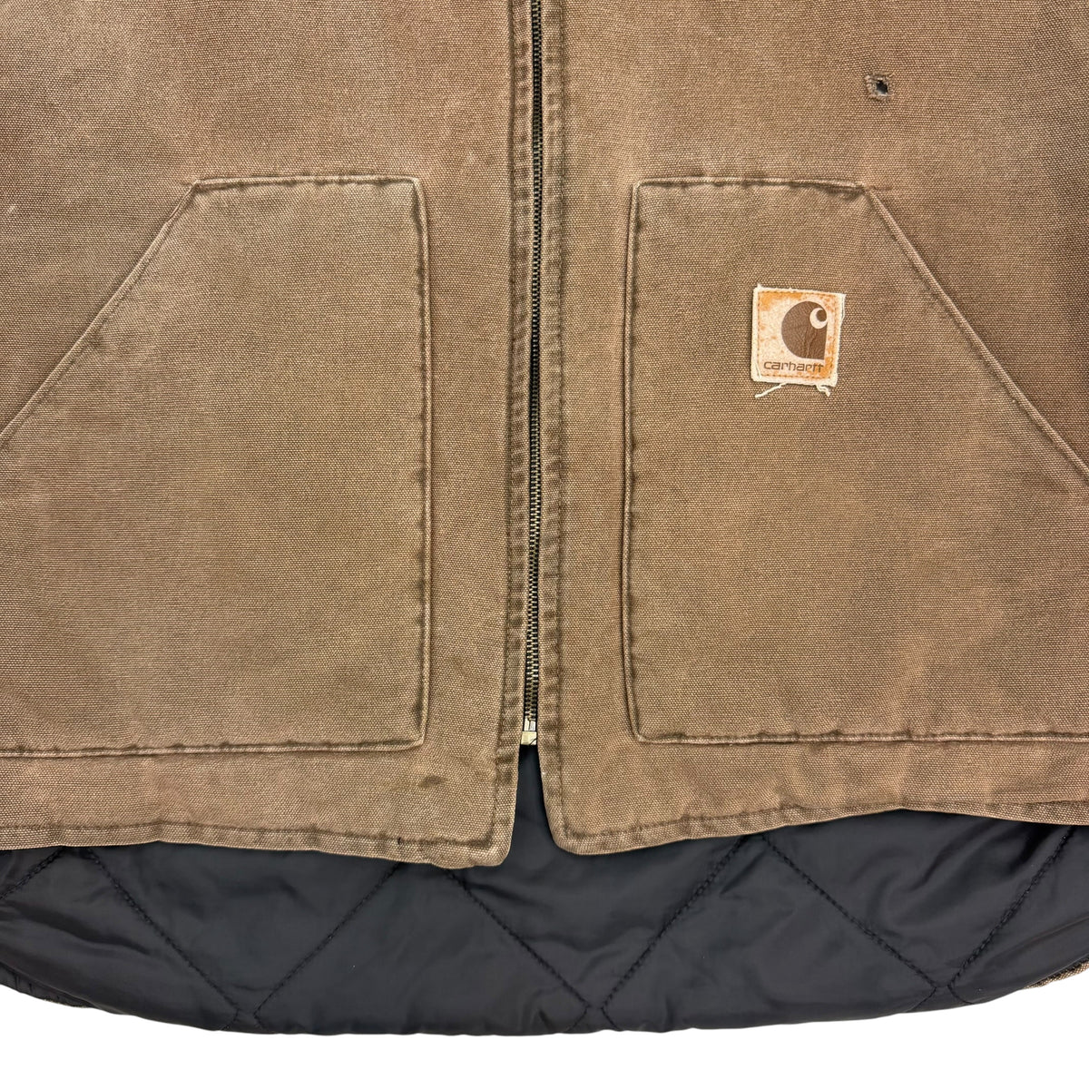 Vintage Carhartt Quilt Lined Canvas Vest Tan