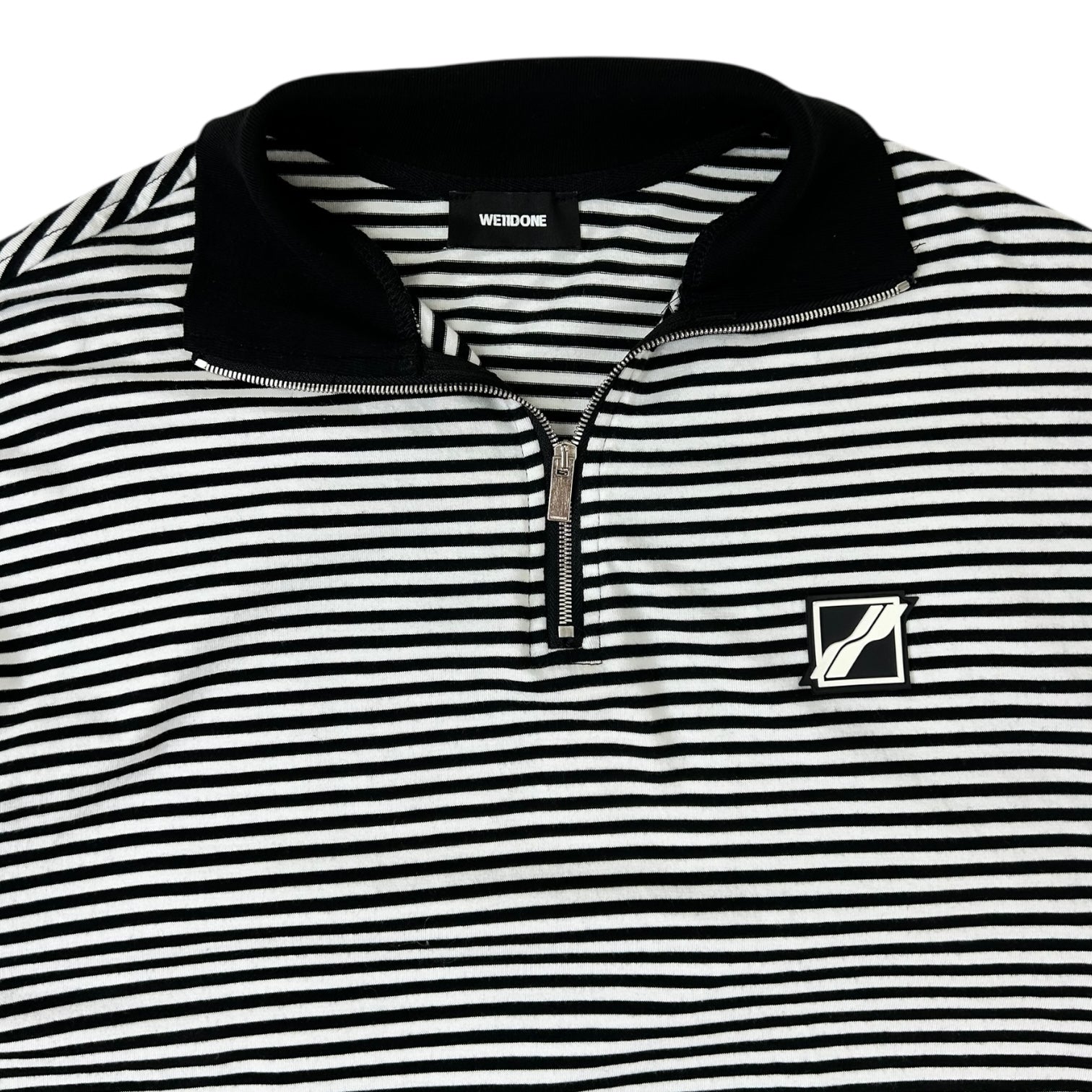 We11done 1/4 Logo Half-Zip Sweater Black/White