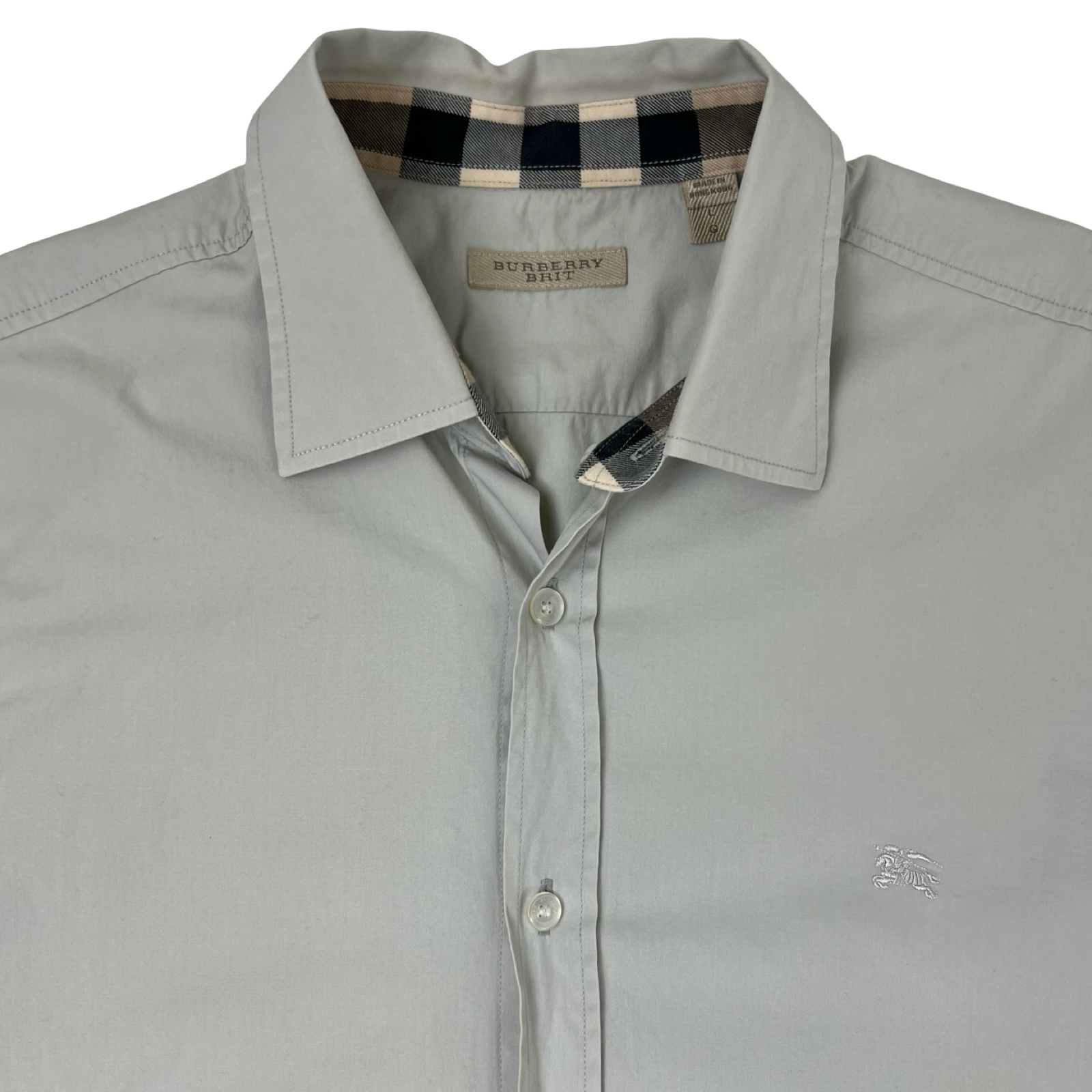 Vintage Burberry Brit Button Up Shirt Grey