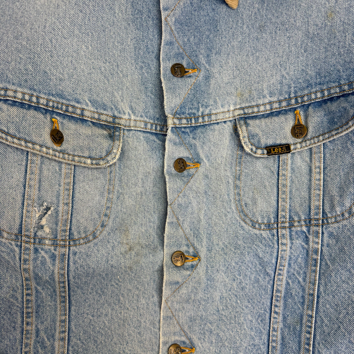 Vintage Lee Stormrider Blanket Lined Denim Trucker Jacket Blue