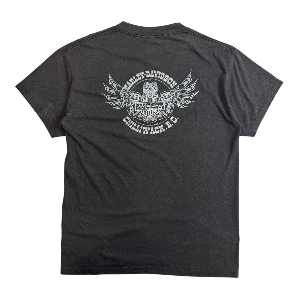 Harley Davidson 1989 3D Emblem Wolf T-Shirt Grey