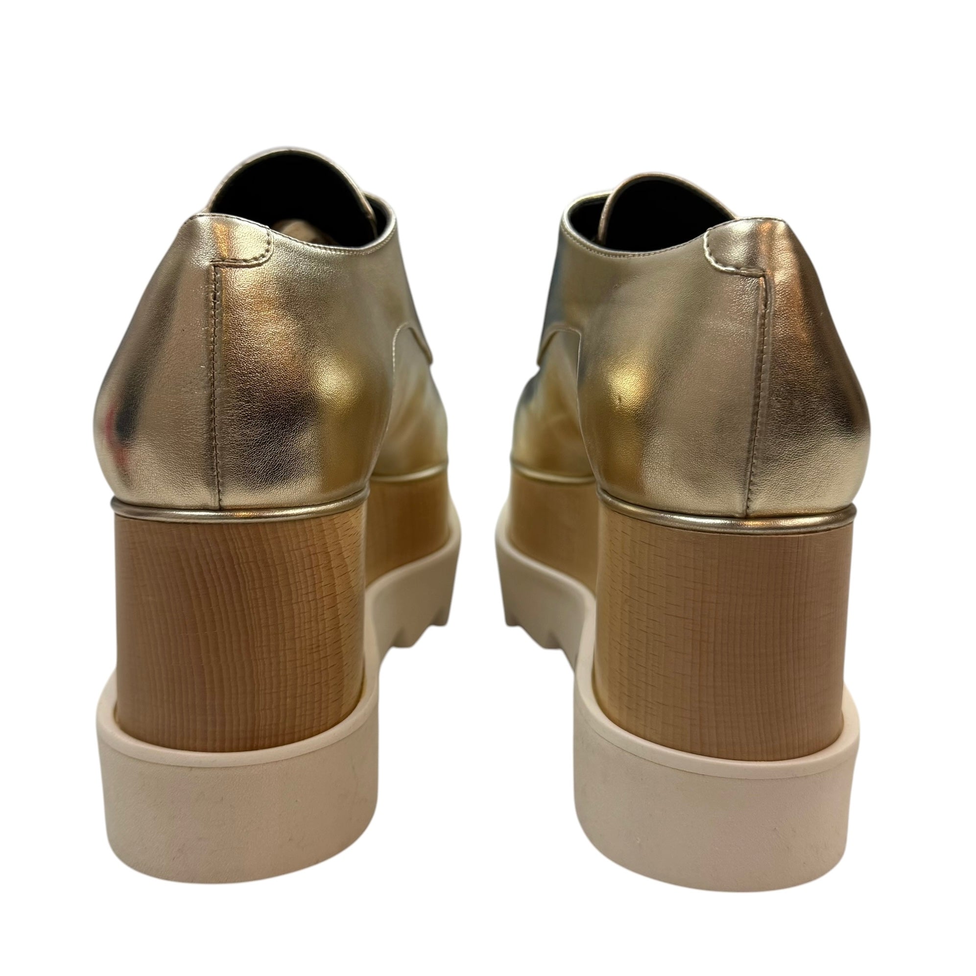 (W) Stella McCartney Faux Leather Platform Sneakers Gold