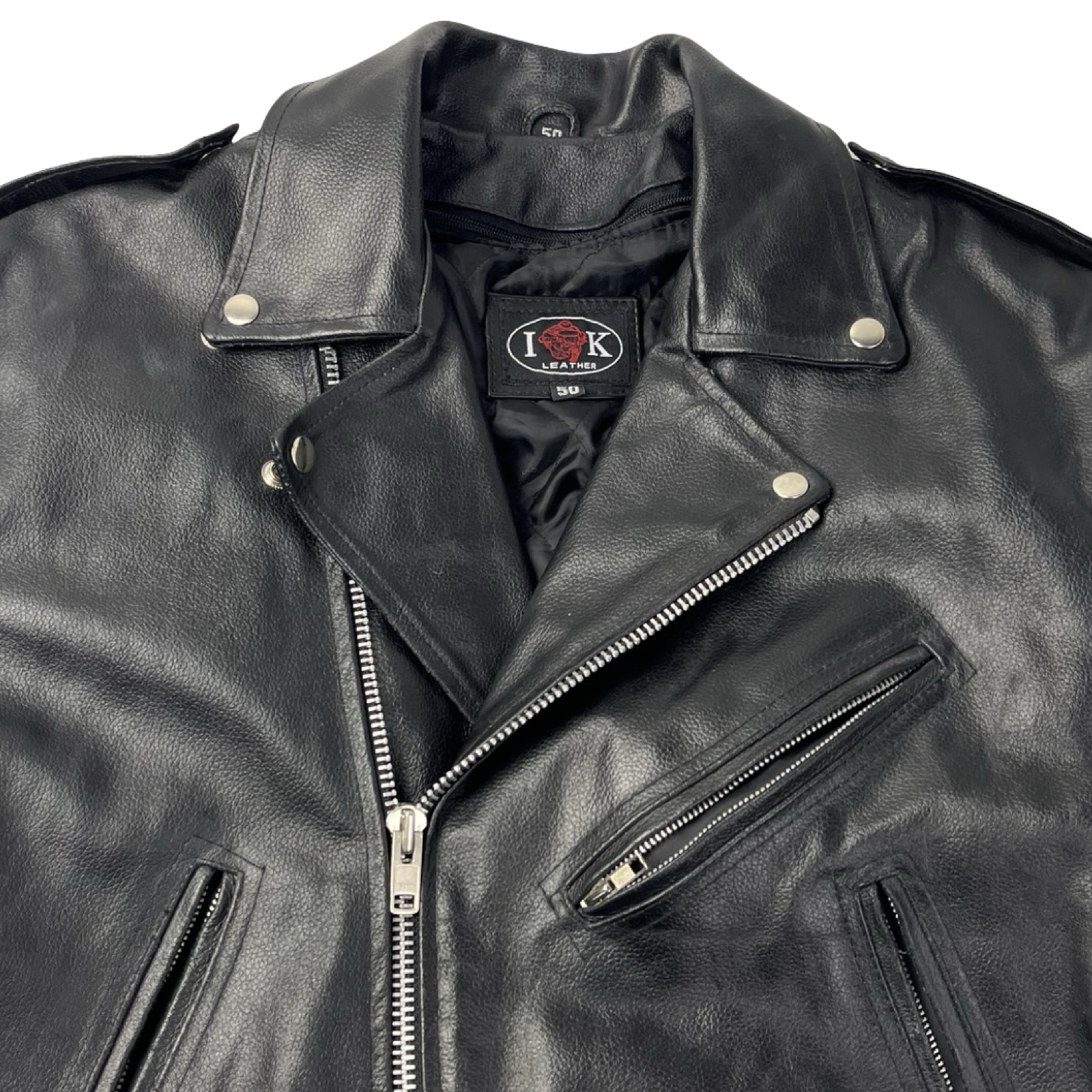 Vintage IK Double Rider Motorcycle Leather Jacket