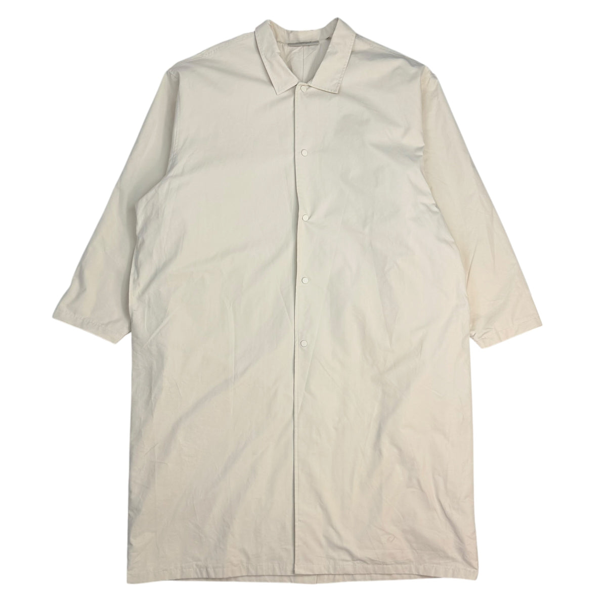 Fear Of God Essentials Spread Collar Button Trench Coat Eggshell