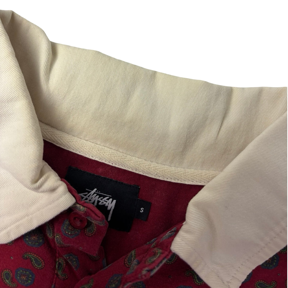 Stussy Paisley Rugby L/S Polo Cardinal
