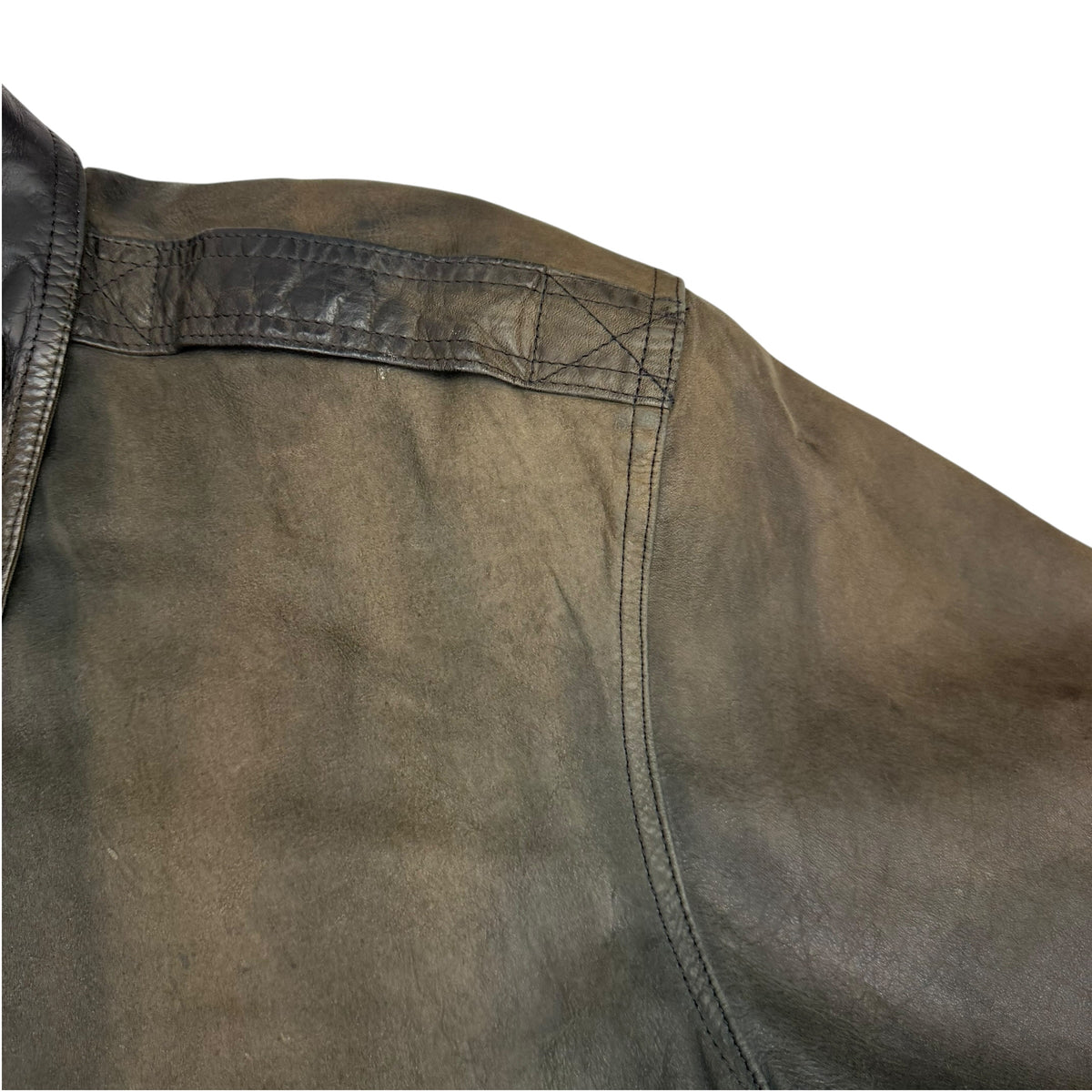 Vintage Leather Bomber Jacket Brown