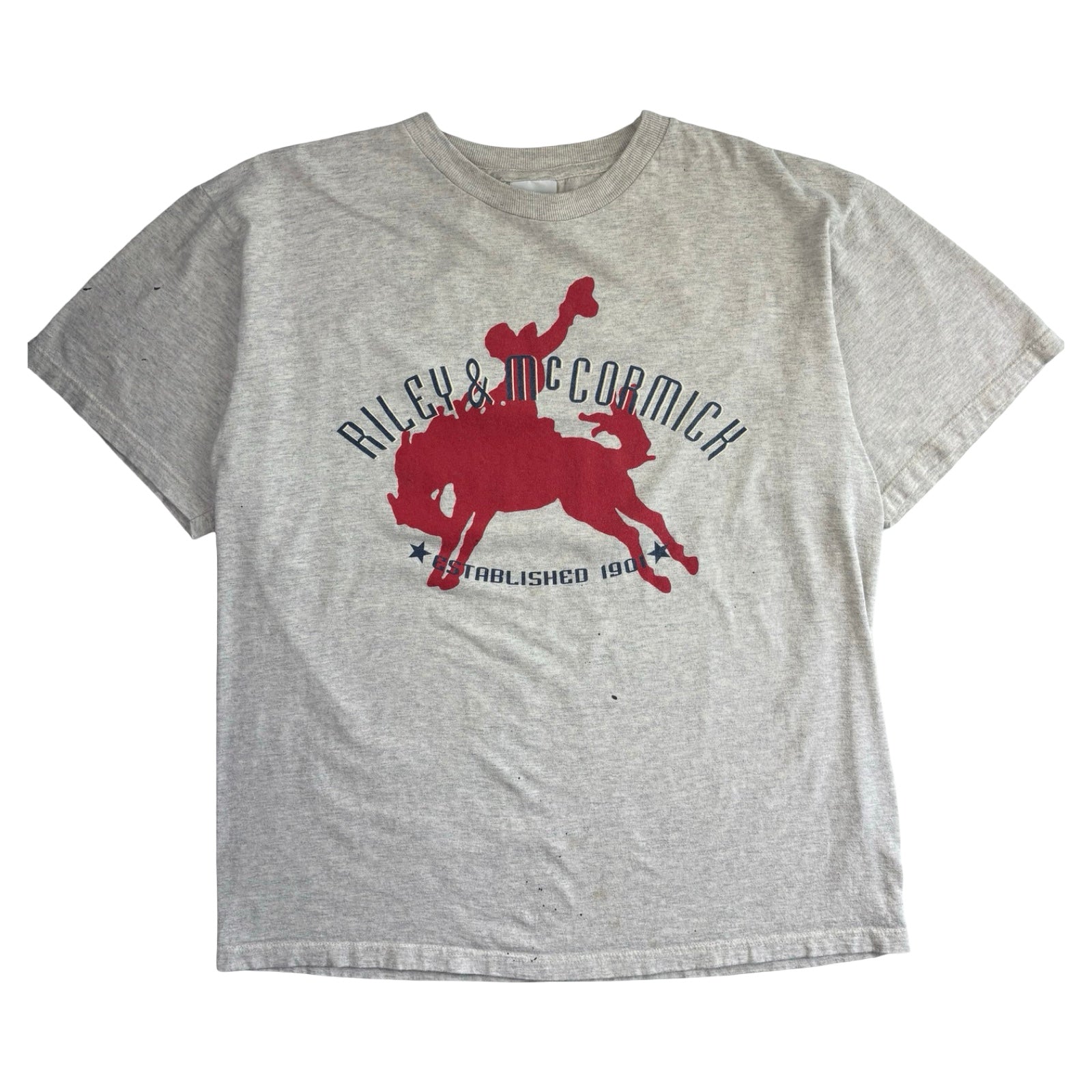 Vintage Riley & McCormick Bronc Rider T-Shirt Heather Grey