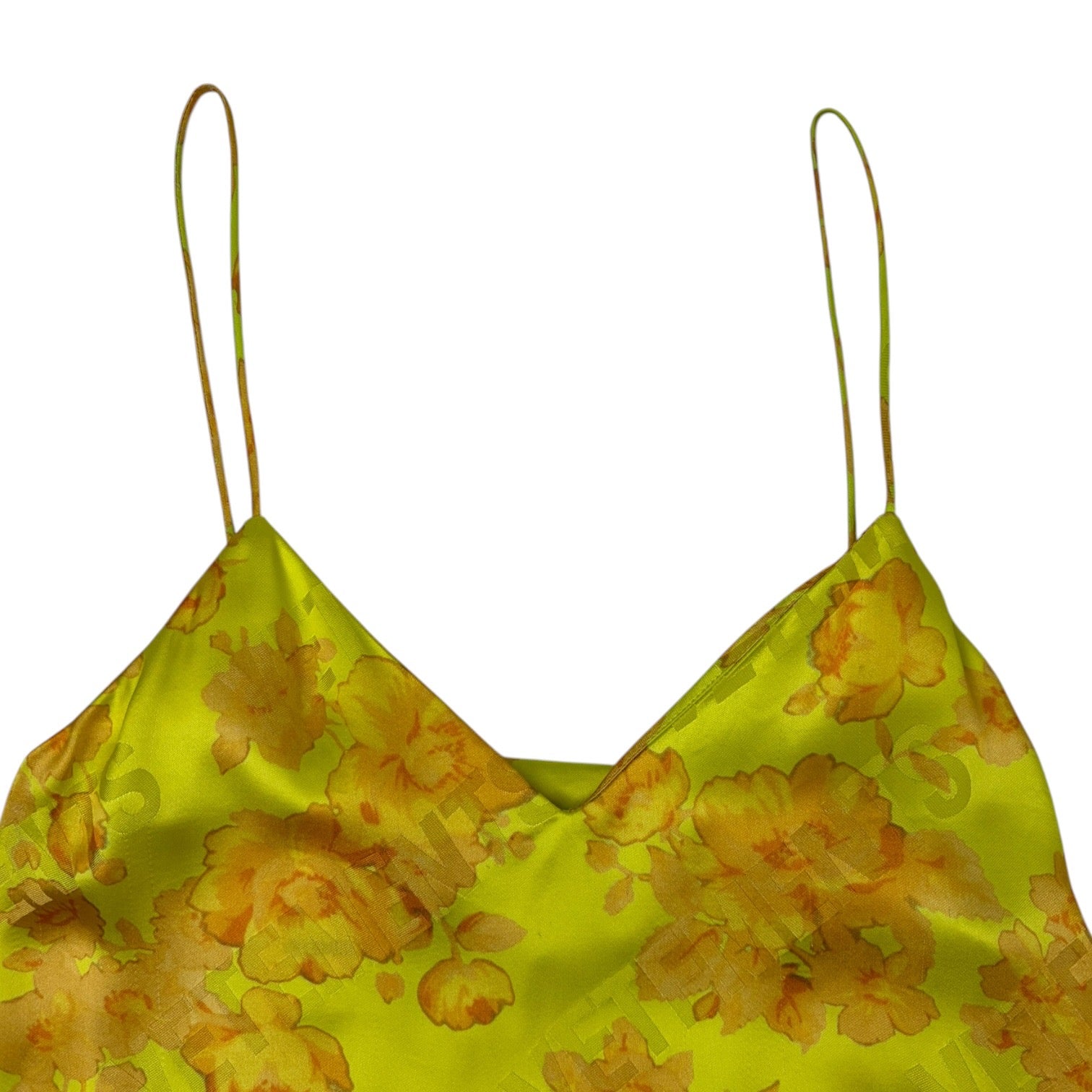 (W) Vetements Acid Flower Slip Dress Yellow