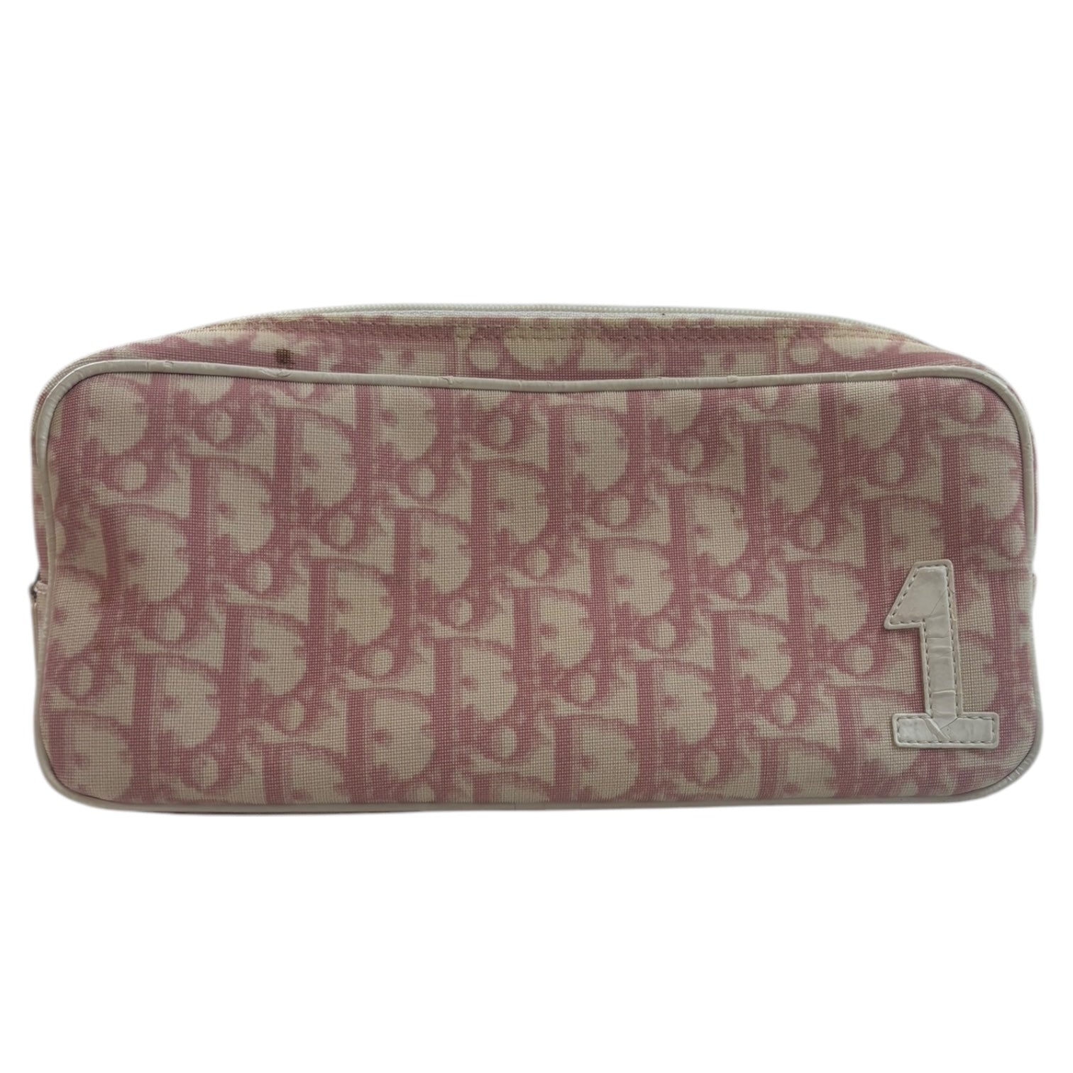 Vintage Dior Trotter Monogram Pouch Pink