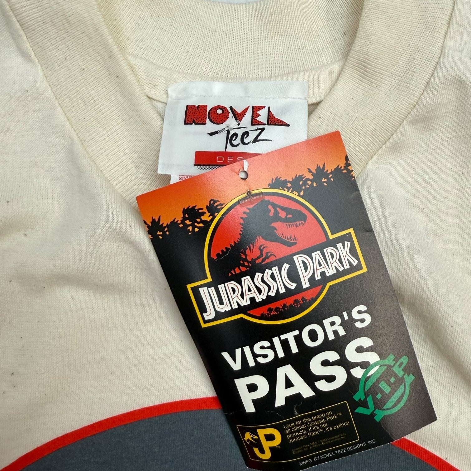 1993 Jurassic Park Universal Studios Tee White