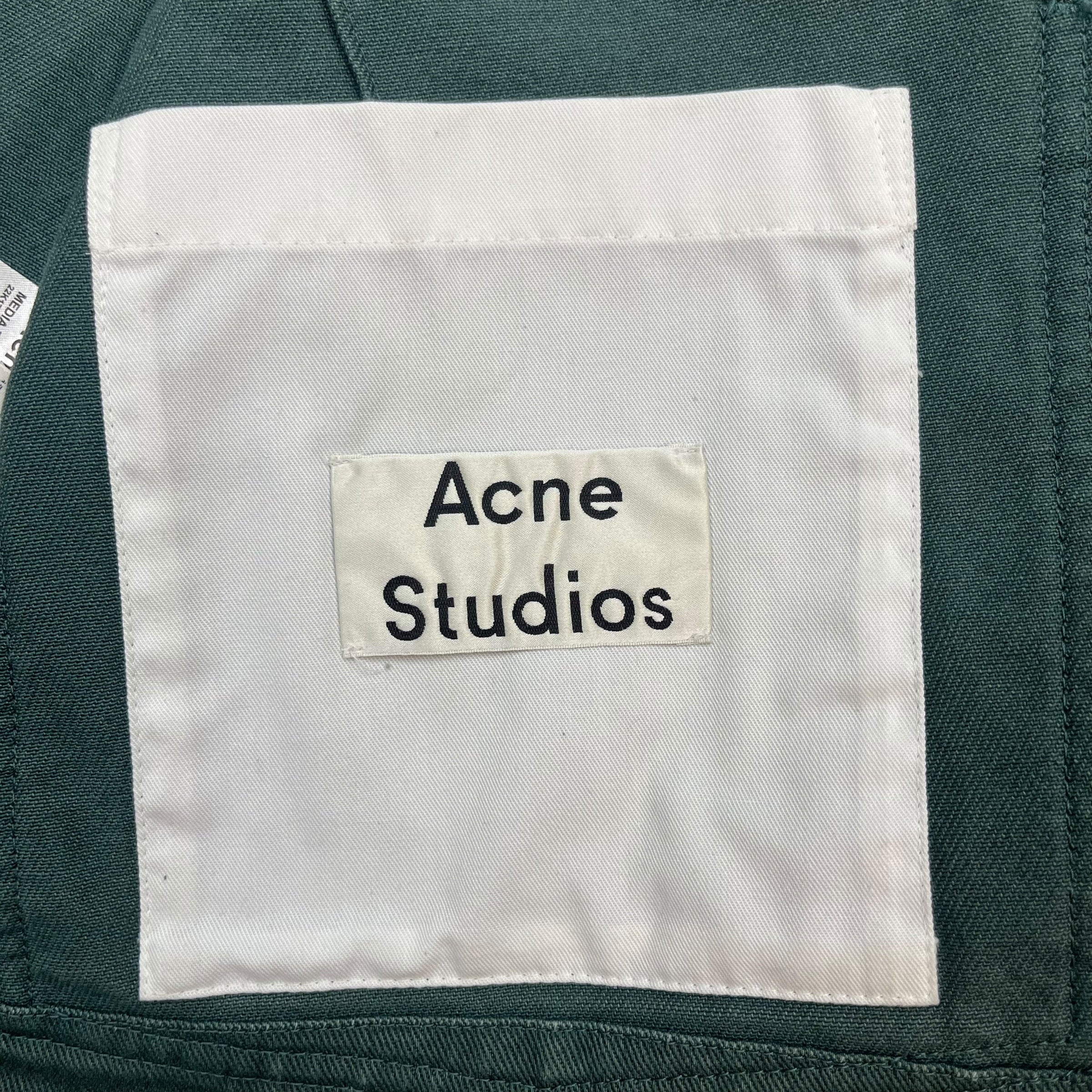 Acne Studios Button Down Twill Overshirt Dark Green