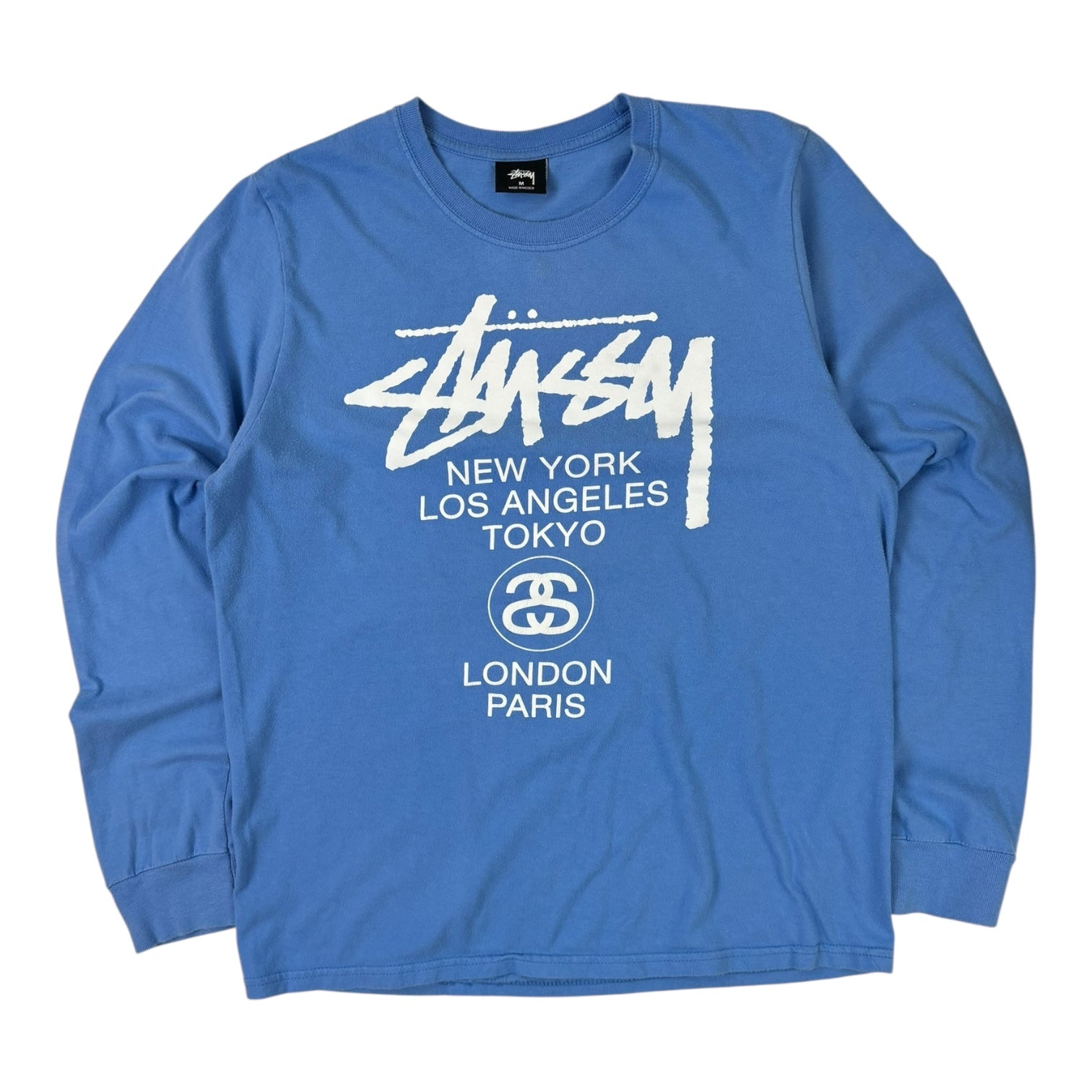 Stussy World Tour Long Sleeve T-Shirt Blue