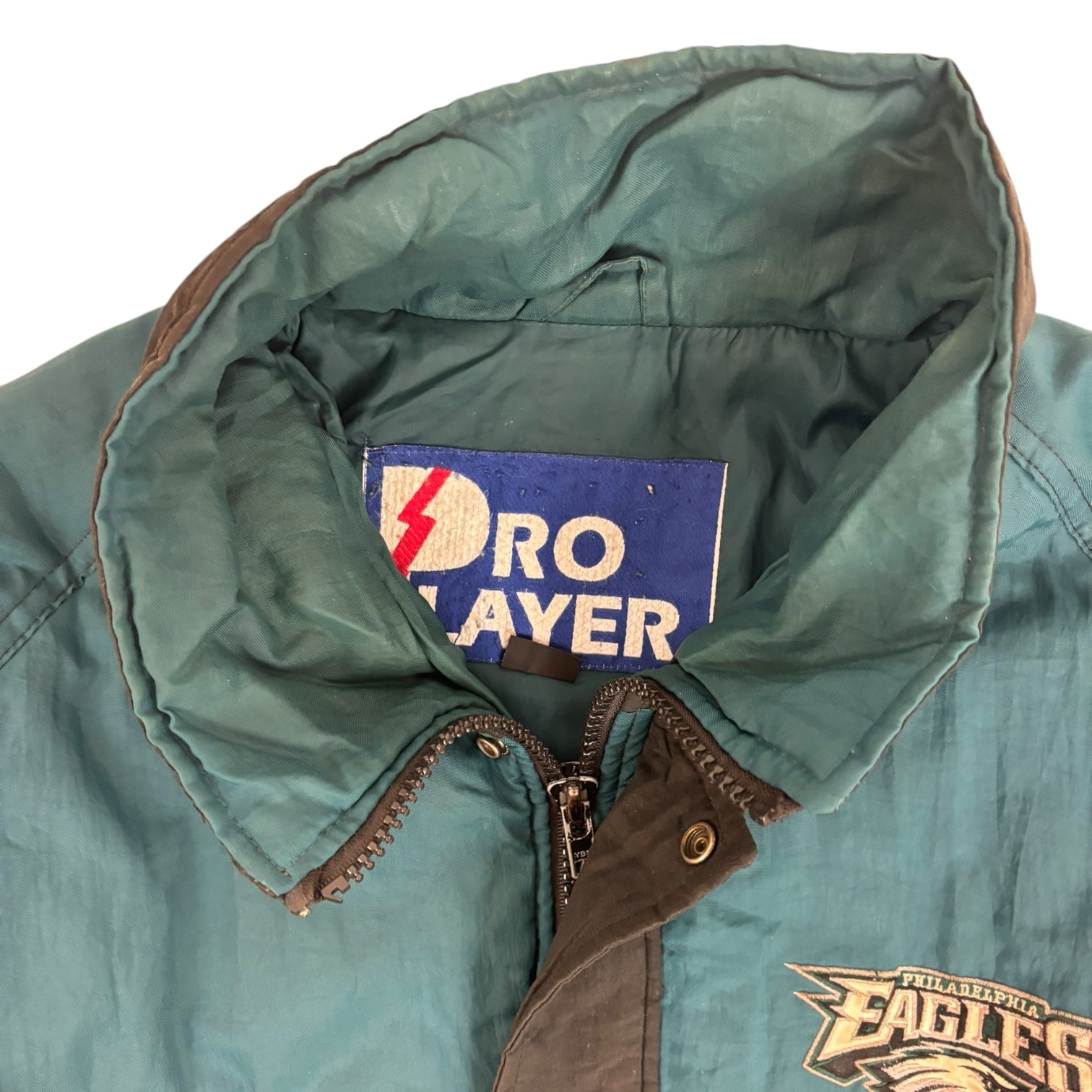 Vintage Pro Player Philadelphia Eagles Puffer Jacket Teal/Black