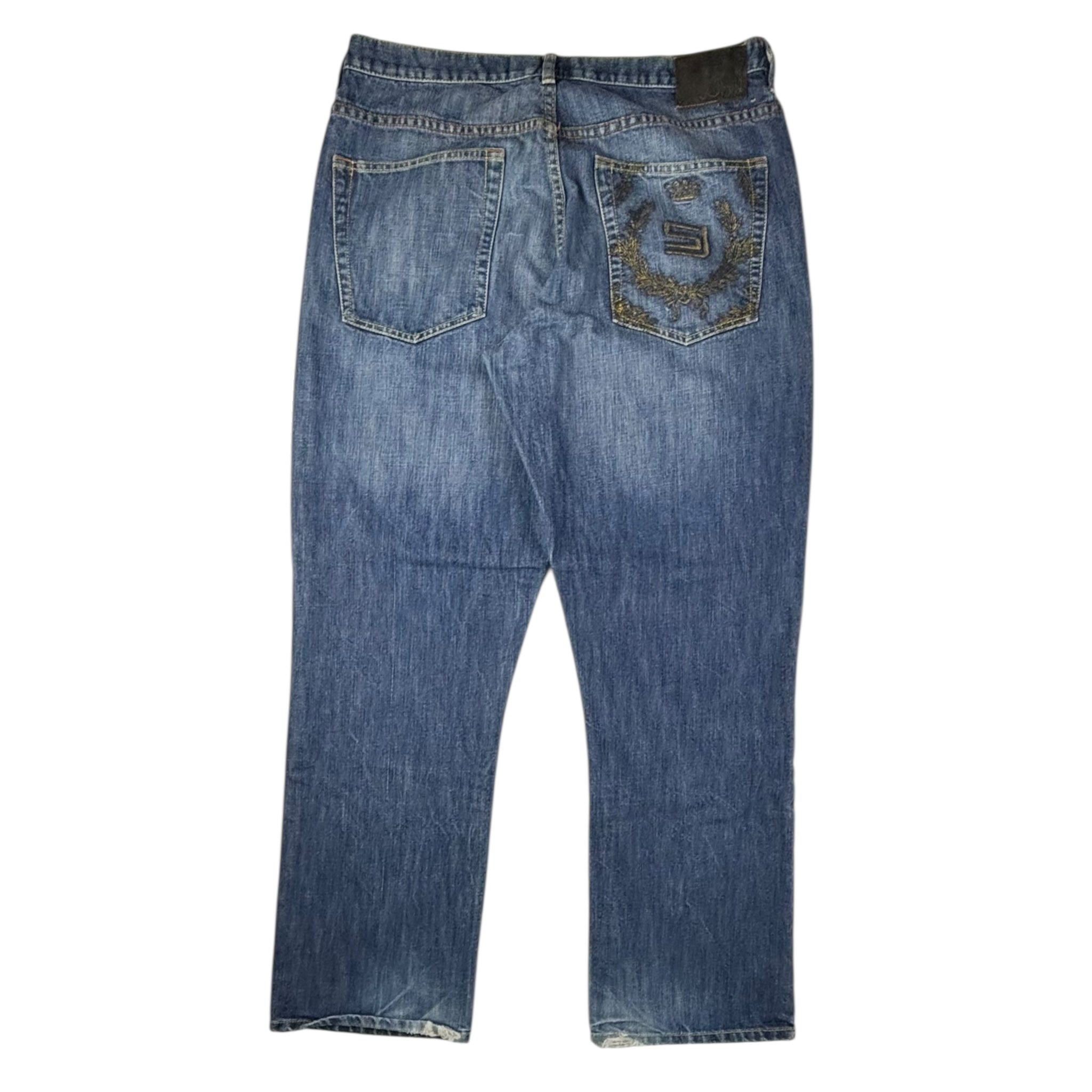 Vintage Y2K Sean Jon Embroidered Pants Navy Blue