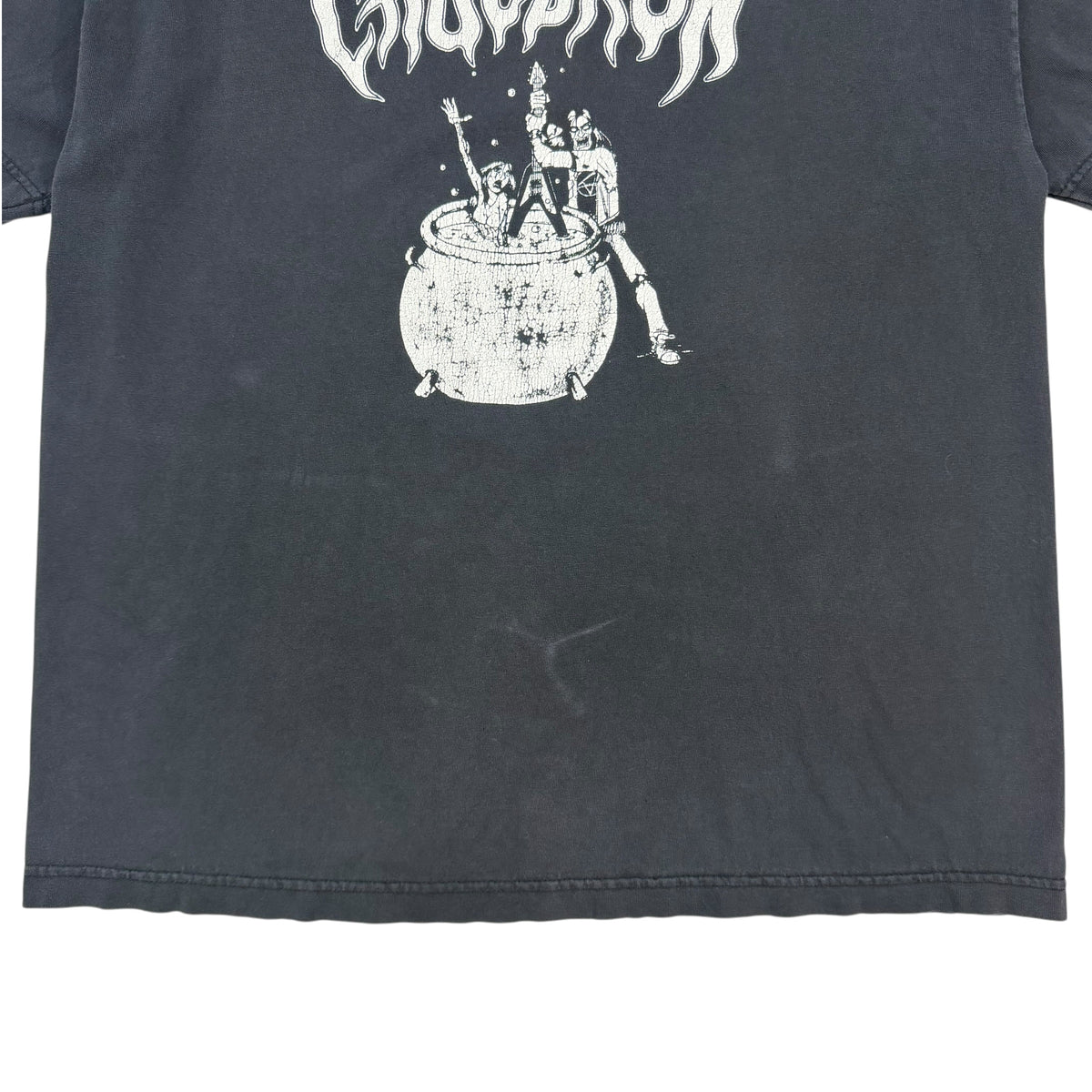 Vintage Cauldron Metal Band Tee Faded Black