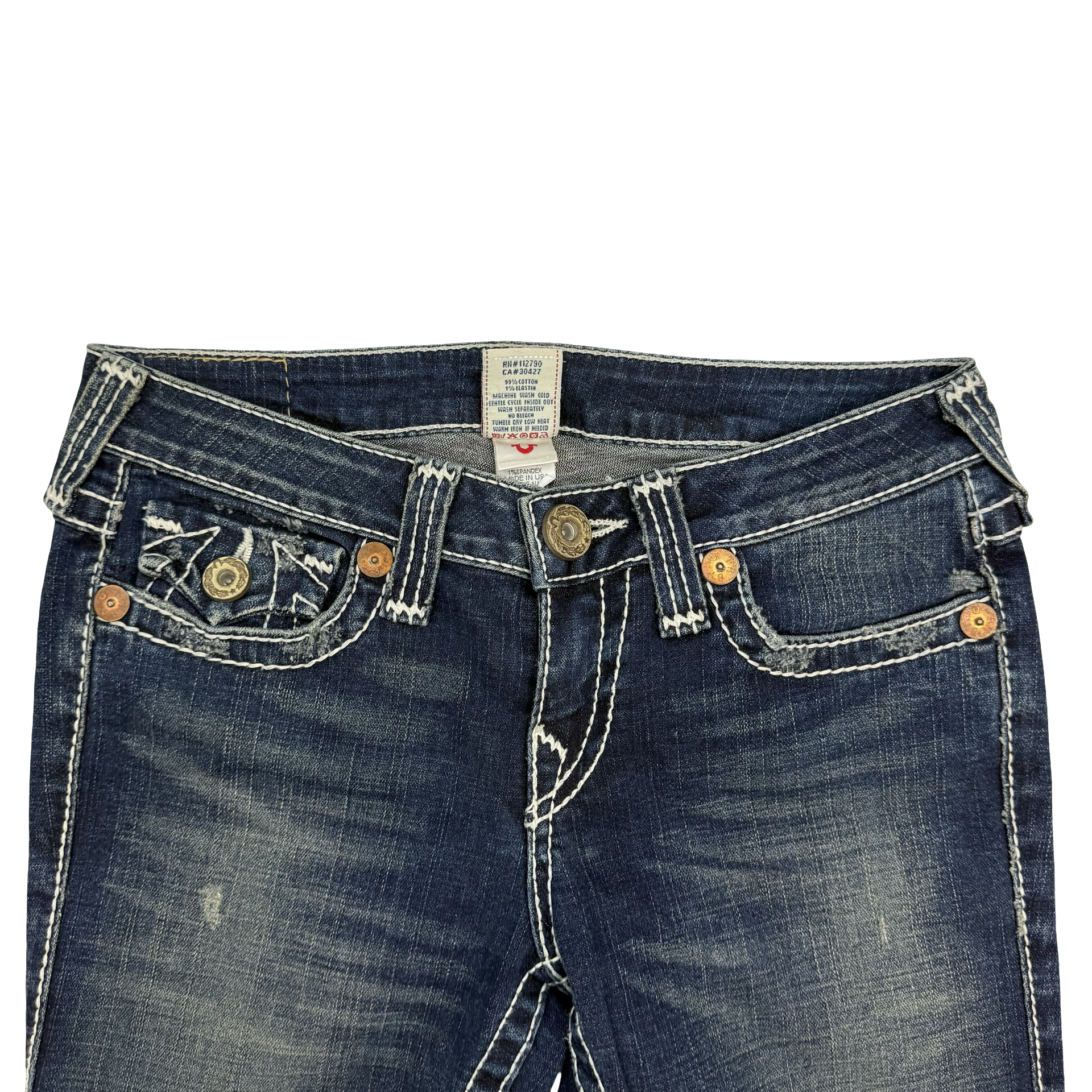 (W) Vintage True Religion Flared Denim Pants Medium Wash