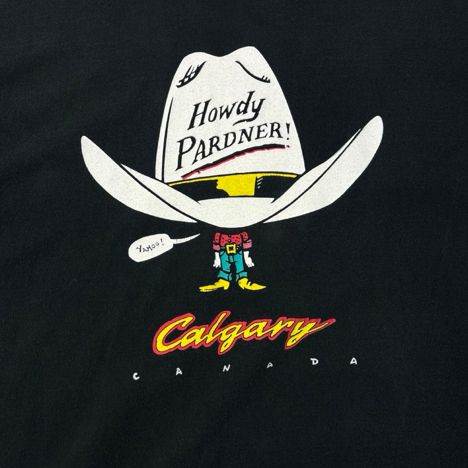 Vintage Calgary Western “Howdy Pardner” Funny T-Shirt Black