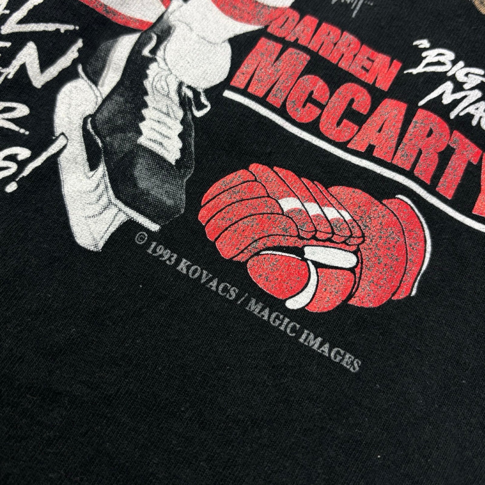 1993 NHL Detroit Red Wings Probert & McCarthy “Rock Em Sock Em” T-Shirt Black