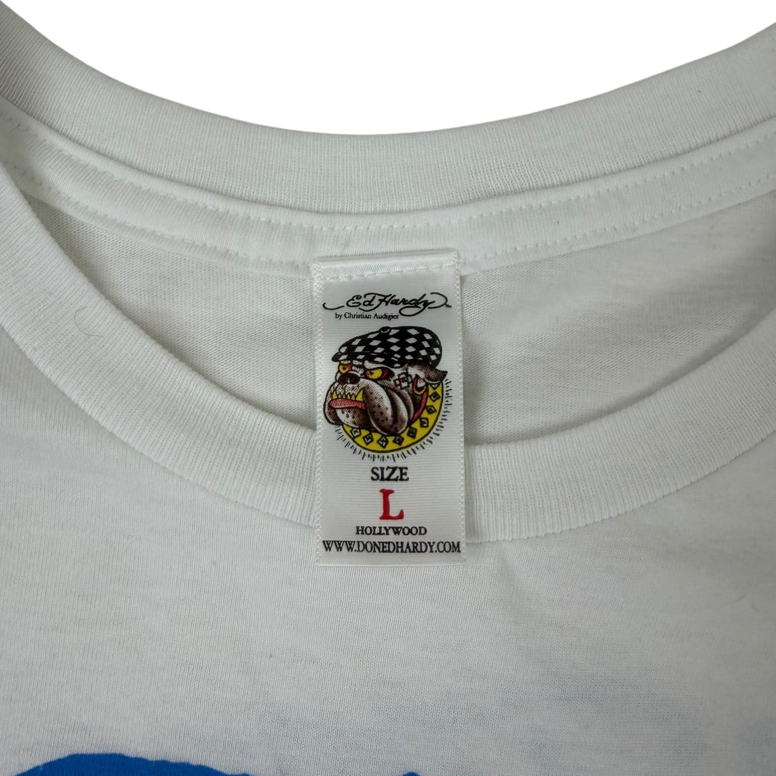 Ed Hardy by Christian Audigier Skull & Flowers T-Shirt White