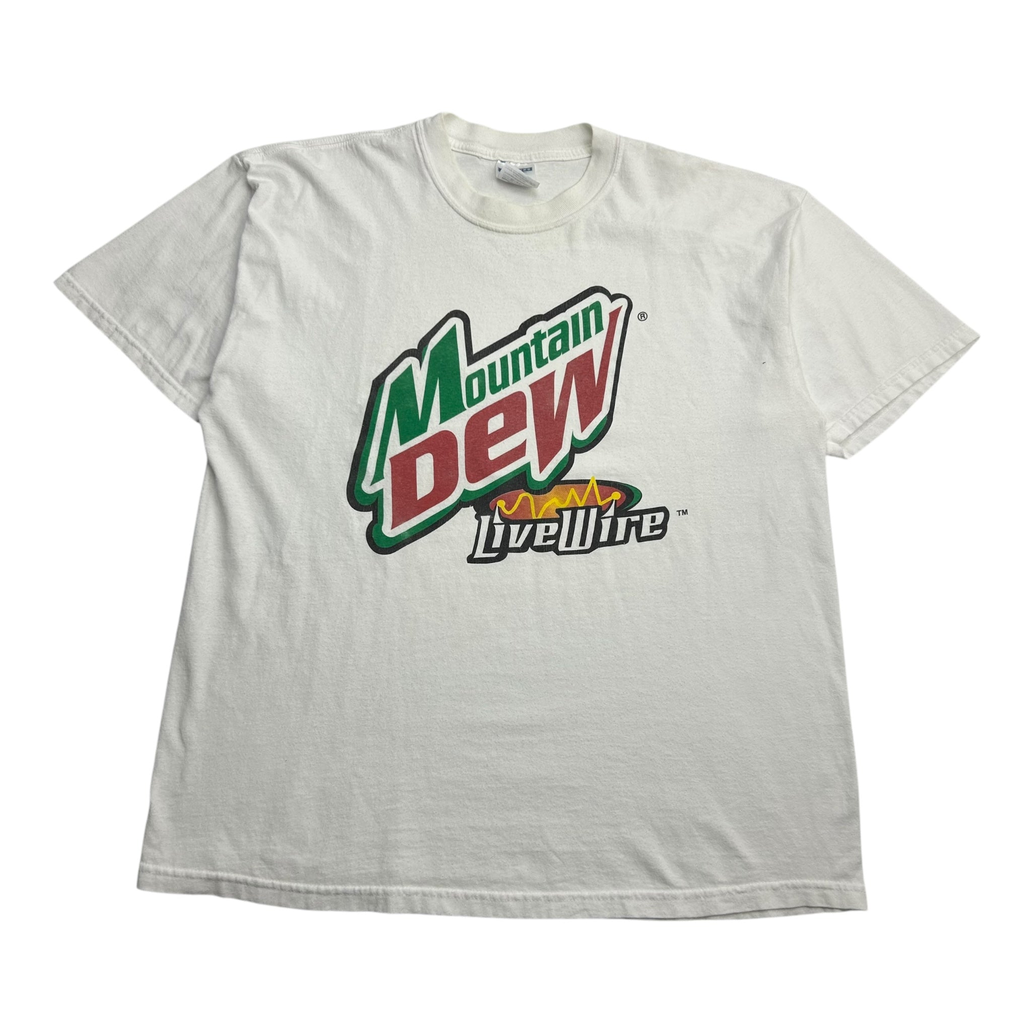 Vintage Mountain Dew Live Wire Promo Tee White