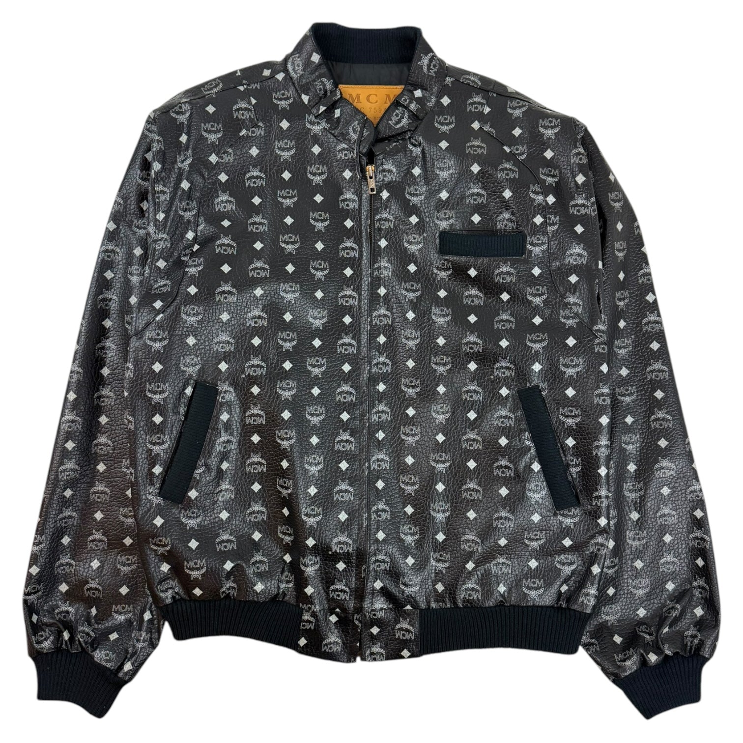 Vintage MCM Monogram Bomber Jacket Black