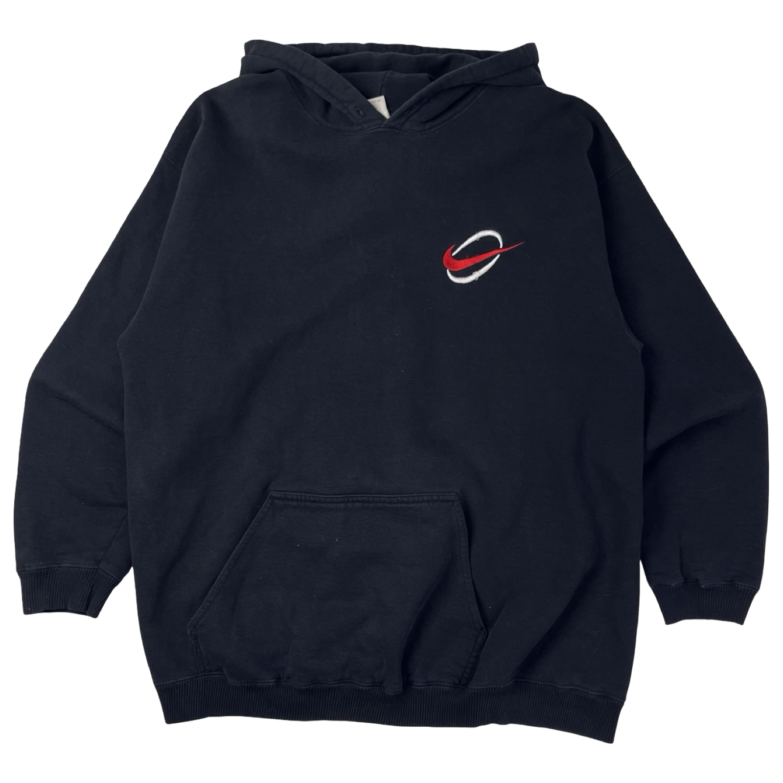 Vintage Nike Embroidered Pocket Swoosh Hoodie Black