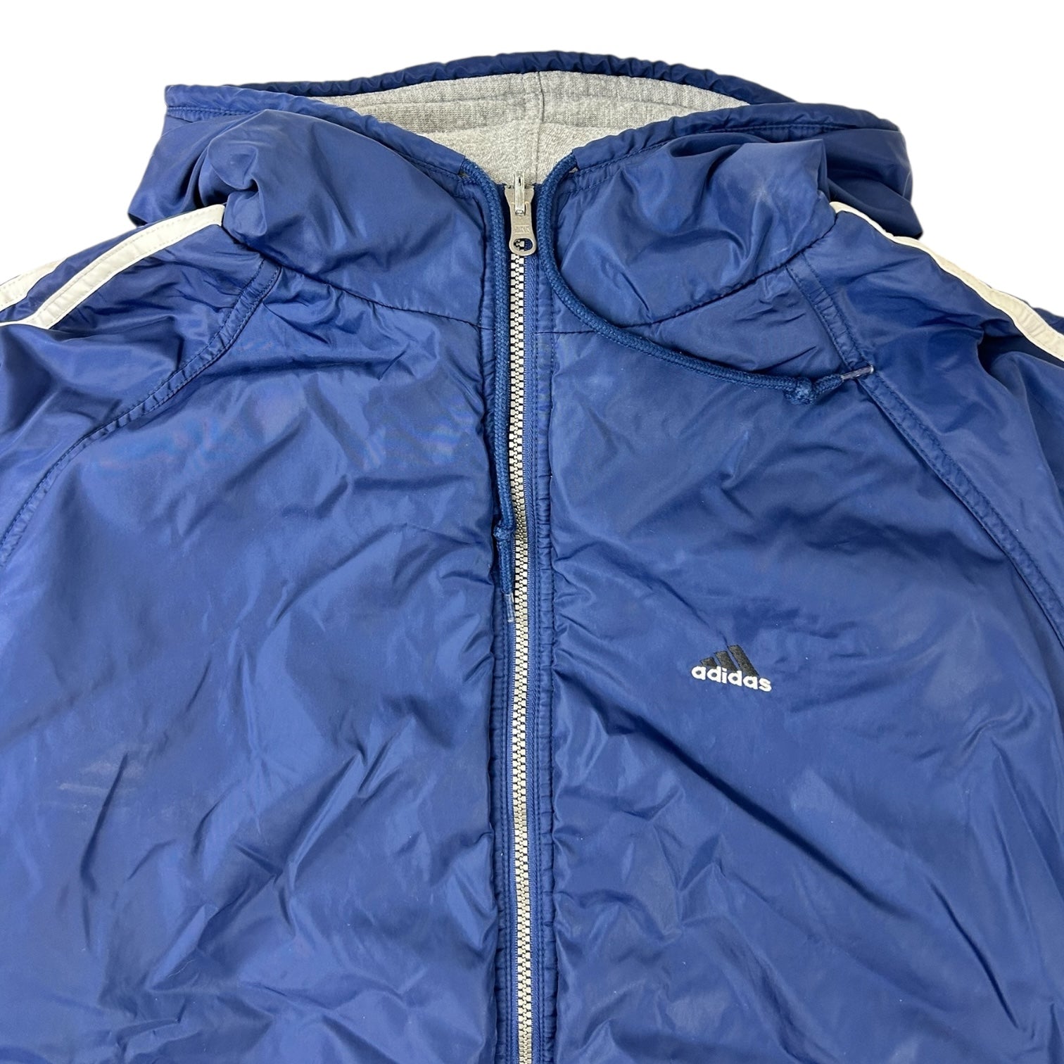 Vintage Adidas Reversible Hooded Jacket Blue/Navy