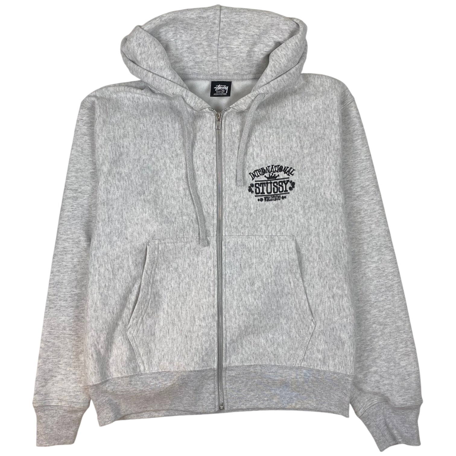 Stüssy International World Tribe Zip Up Hoodie Grey