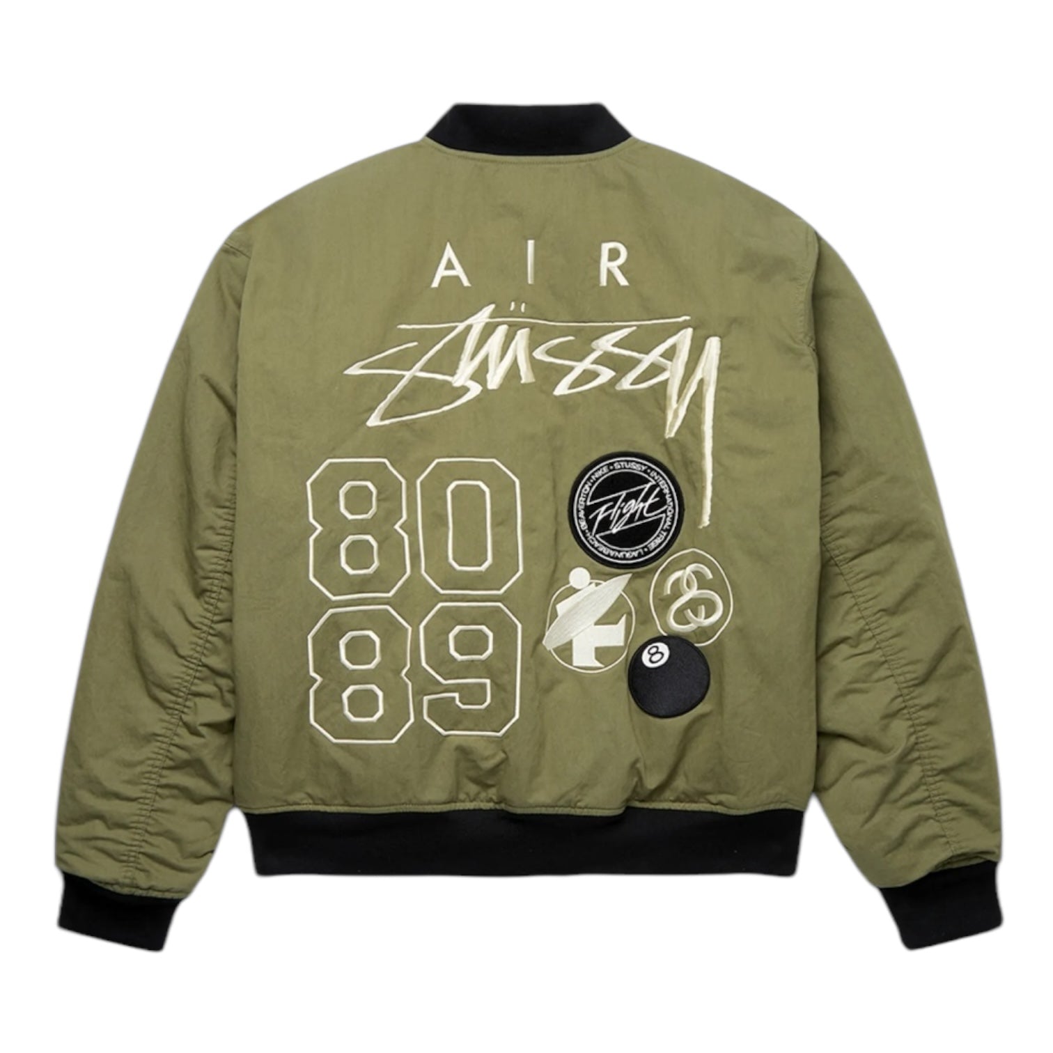 Stussy x Nike Reversible Varsity Jacket Medium Olive/Bright Mandarin